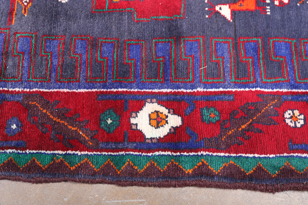 Vintage Hand-Knotted Persian Viss Wool Long Rug