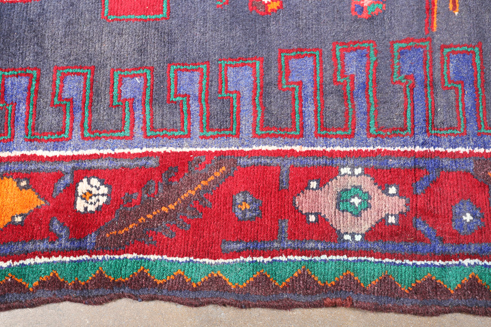 Vintage Hand-Knotted Persian Viss Wool Long Rug