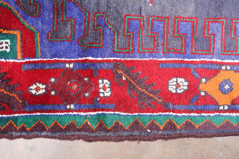 Vintage Hand-Knotted Persian Viss Wool Long Rug