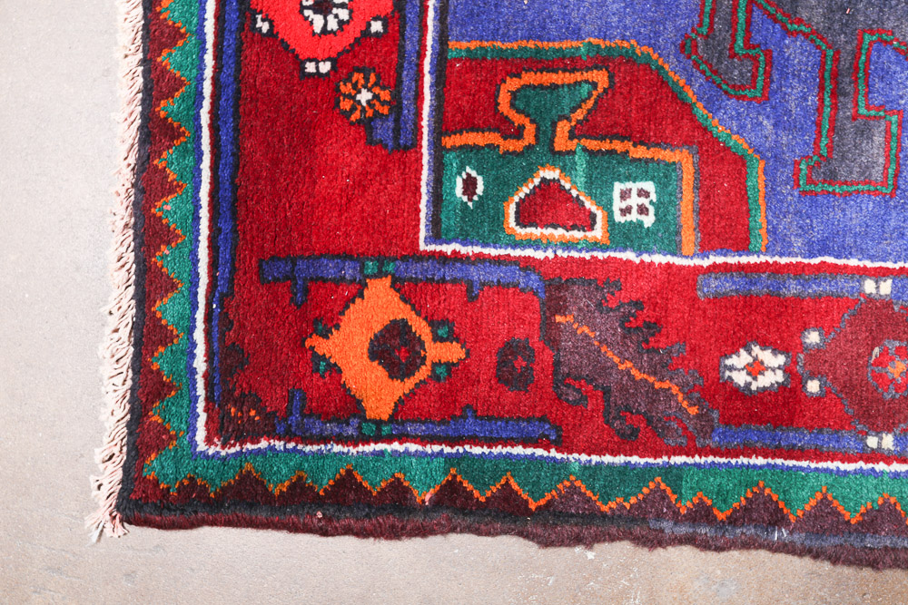 Vintage Hand-Knotted Persian Viss Wool Long Rug