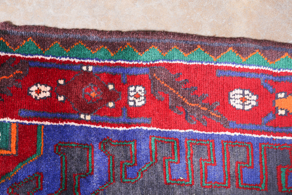 Vintage Hand-Knotted Persian Viss Wool Long Rug