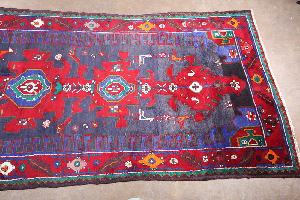 Vintage Hand-Knotted Persian Viss Wool Long Rug