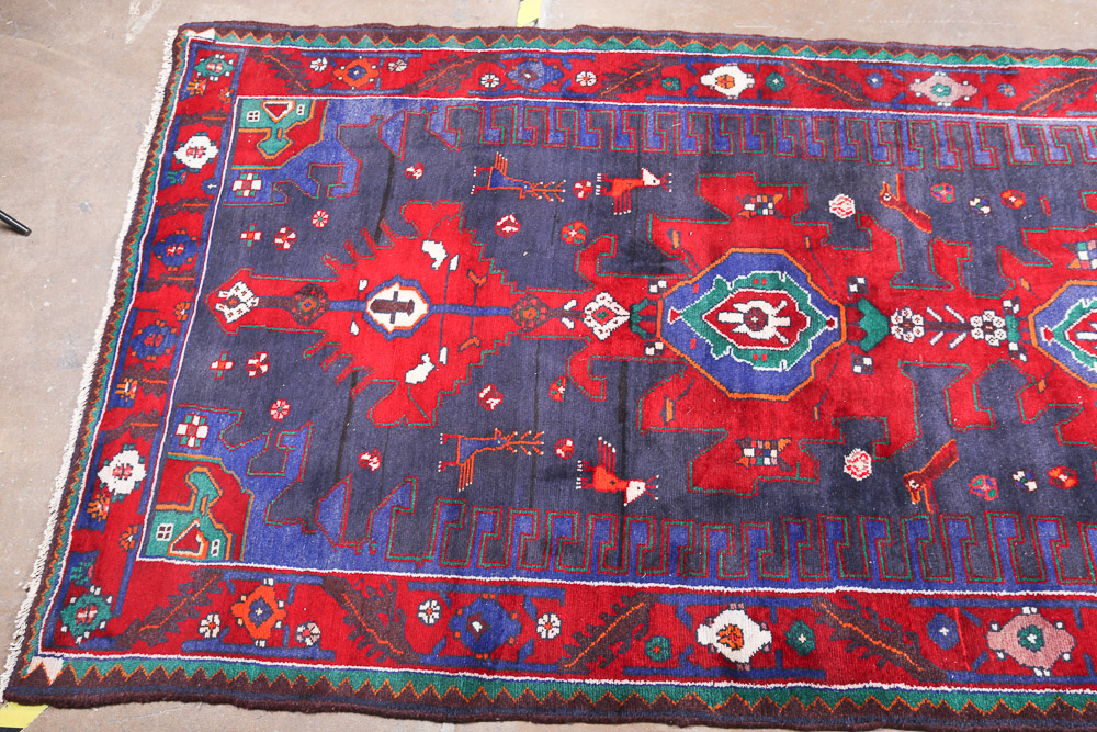 Vintage Hand-Knotted Persian Viss Wool Long Rug