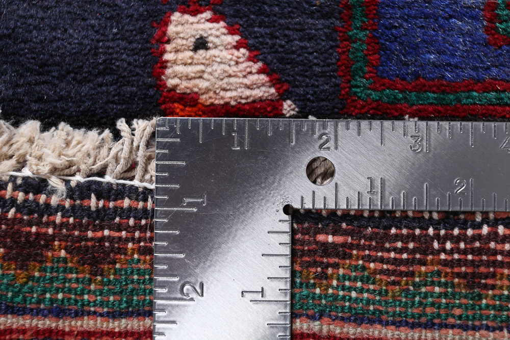 Vintage Hand-Knotted Persian Viss Wool Long Rug