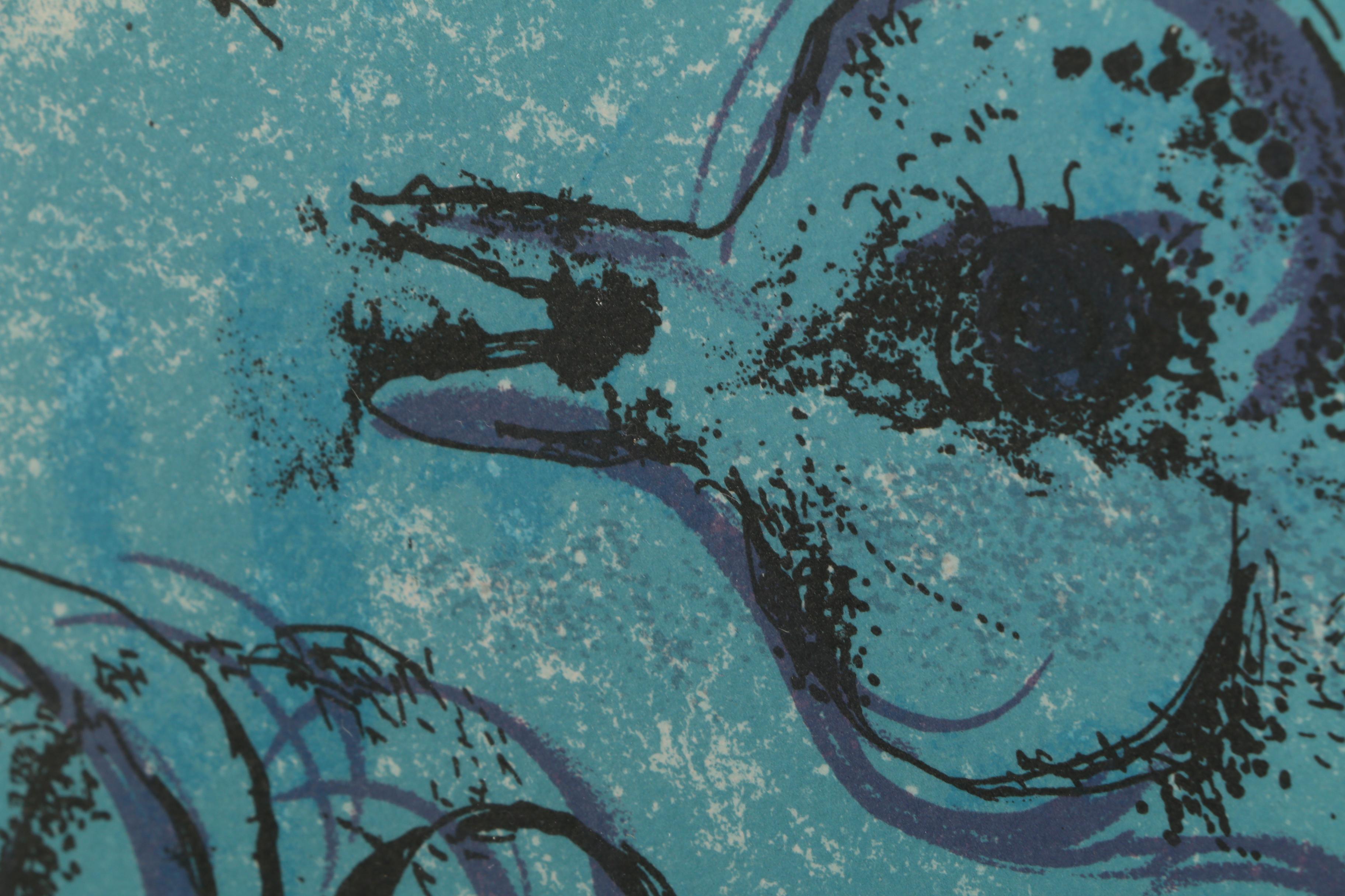 Marc Chagall 1957 Limited Edition Lithograph "The Flute Player"