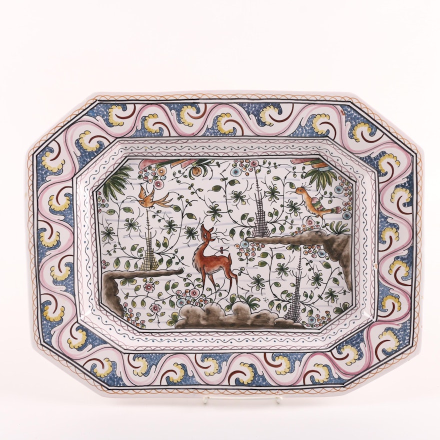 Estrela de Conimbriga Portuguese Hand-Painted Serving Platter