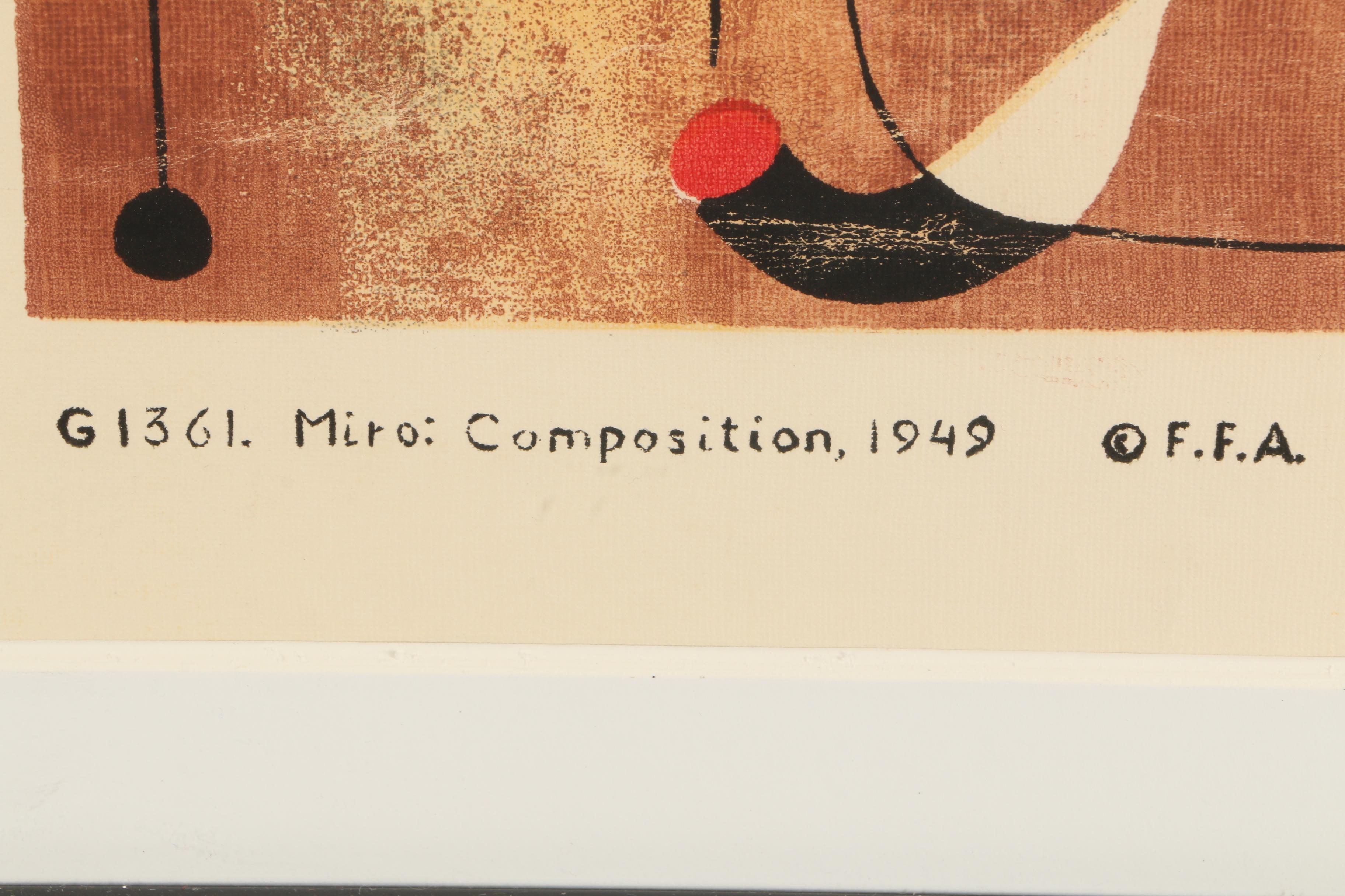 Serigraph Print after Joan Miro "Femme, Oiseaux, Etoile"