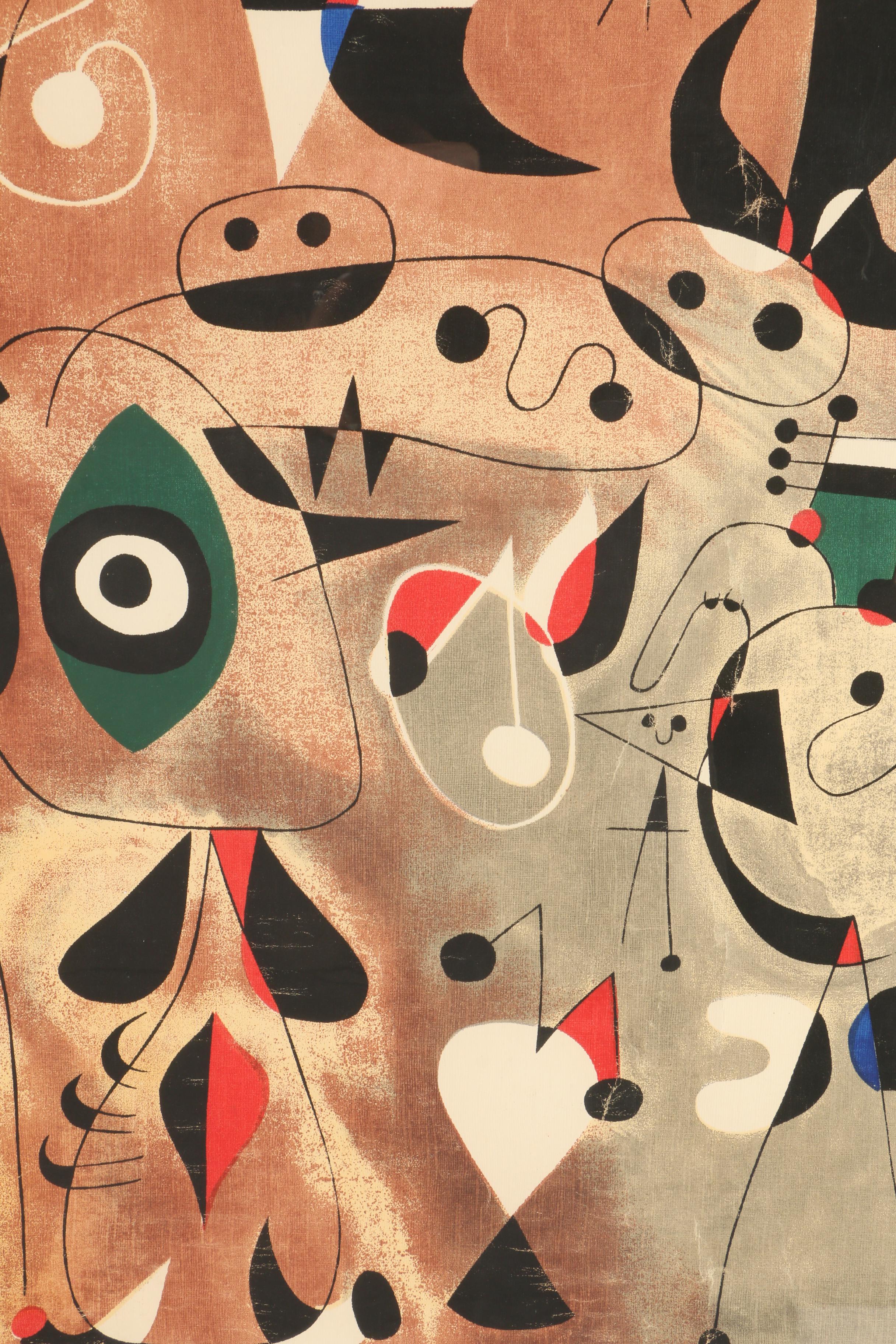 Serigraph Print after Joan Miro "Femme, Oiseaux, Etoile"