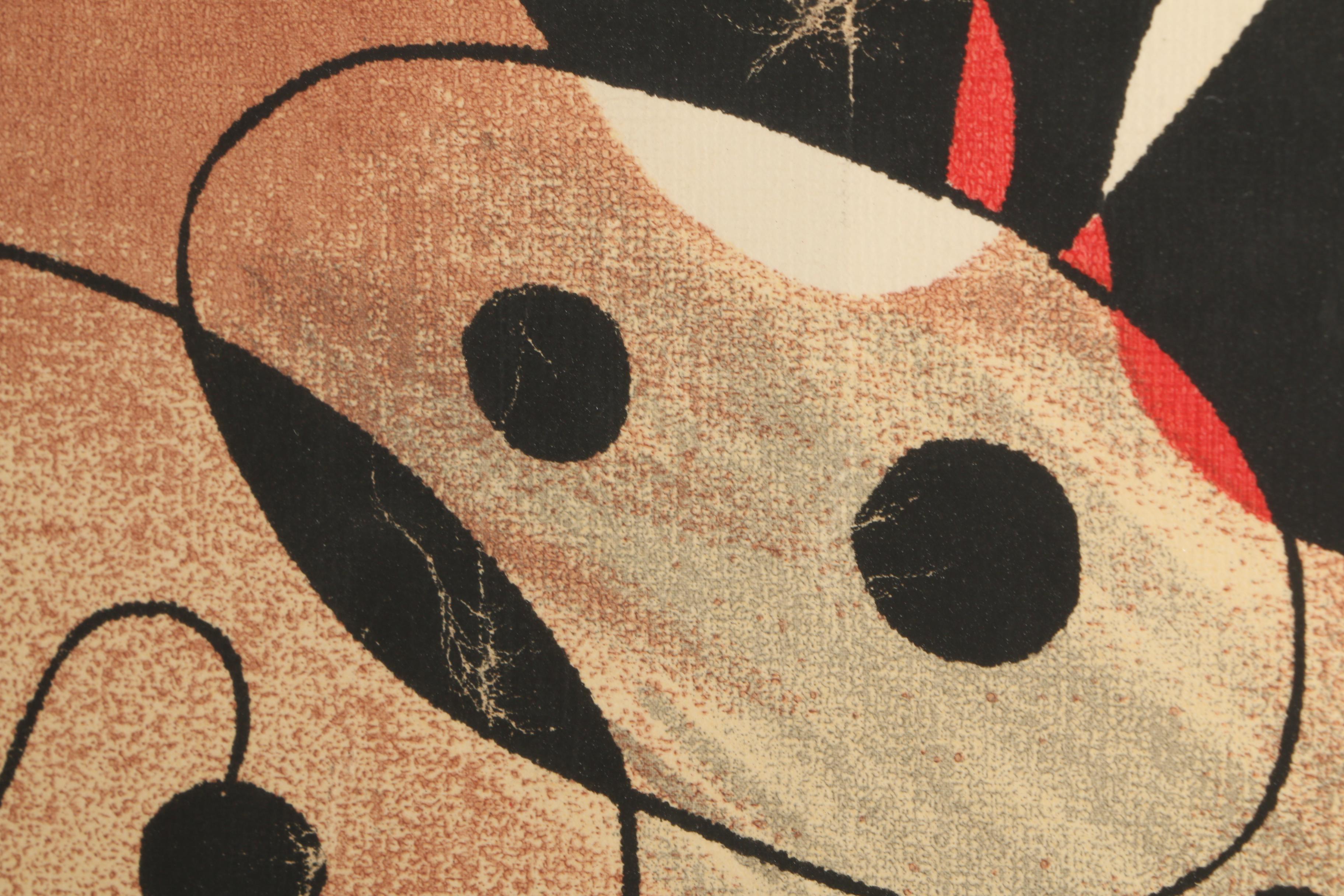 Serigraph Print after Joan Miro "Femme, Oiseaux, Etoile"