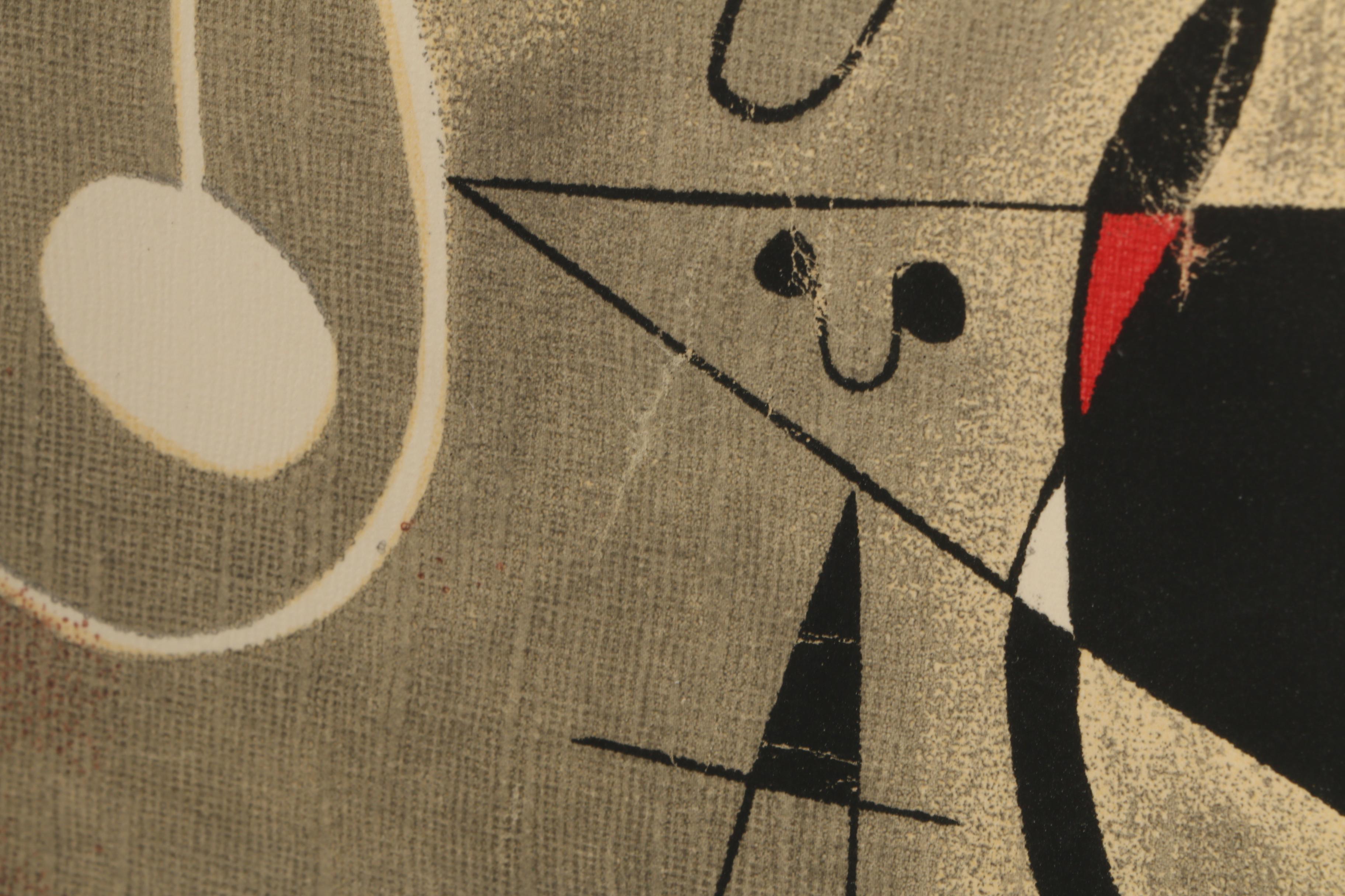 Serigraph Print after Joan Miro "Femme, Oiseaux, Etoile"