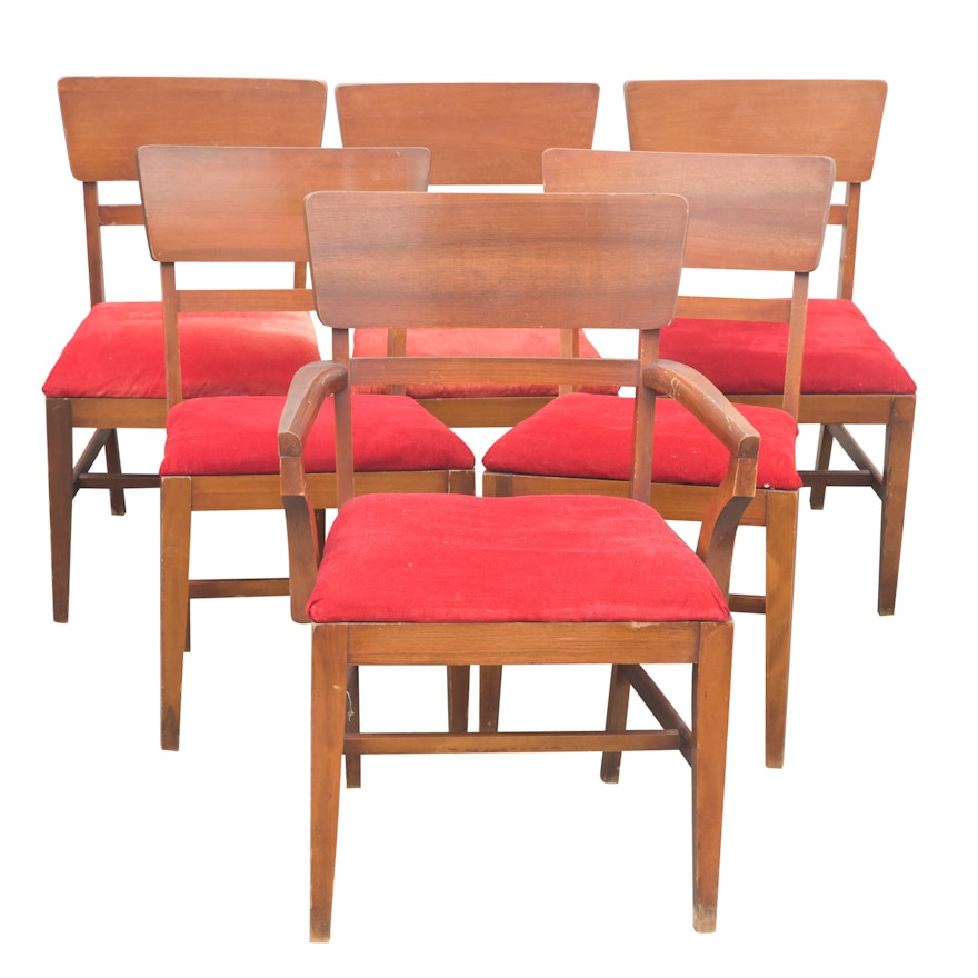 Mid Century Modern Walnut Dining Chair Set