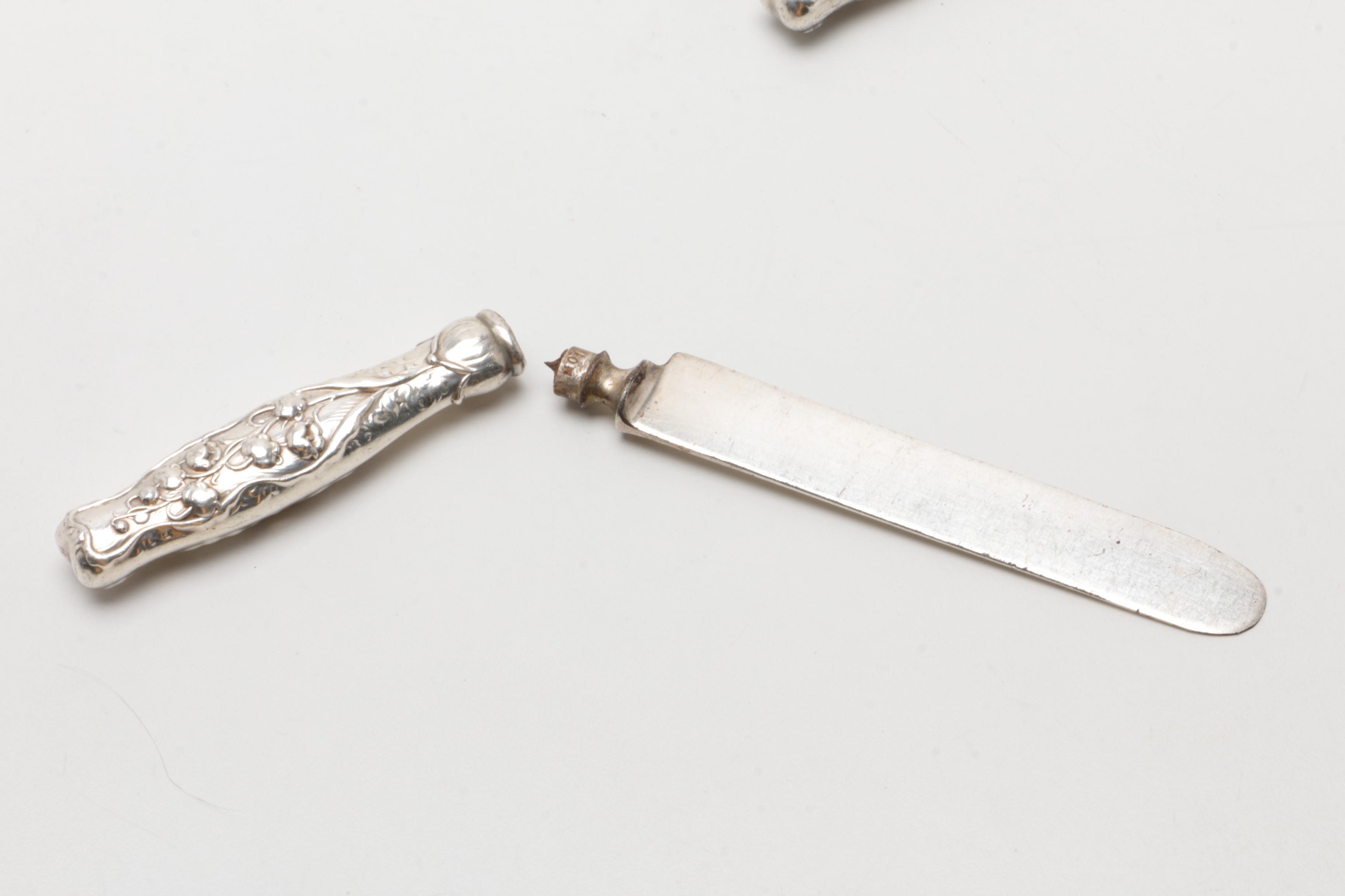 Vintage Whiting Manufacturing  Sterling Blunt Hollow Knives, Lily of the Valley