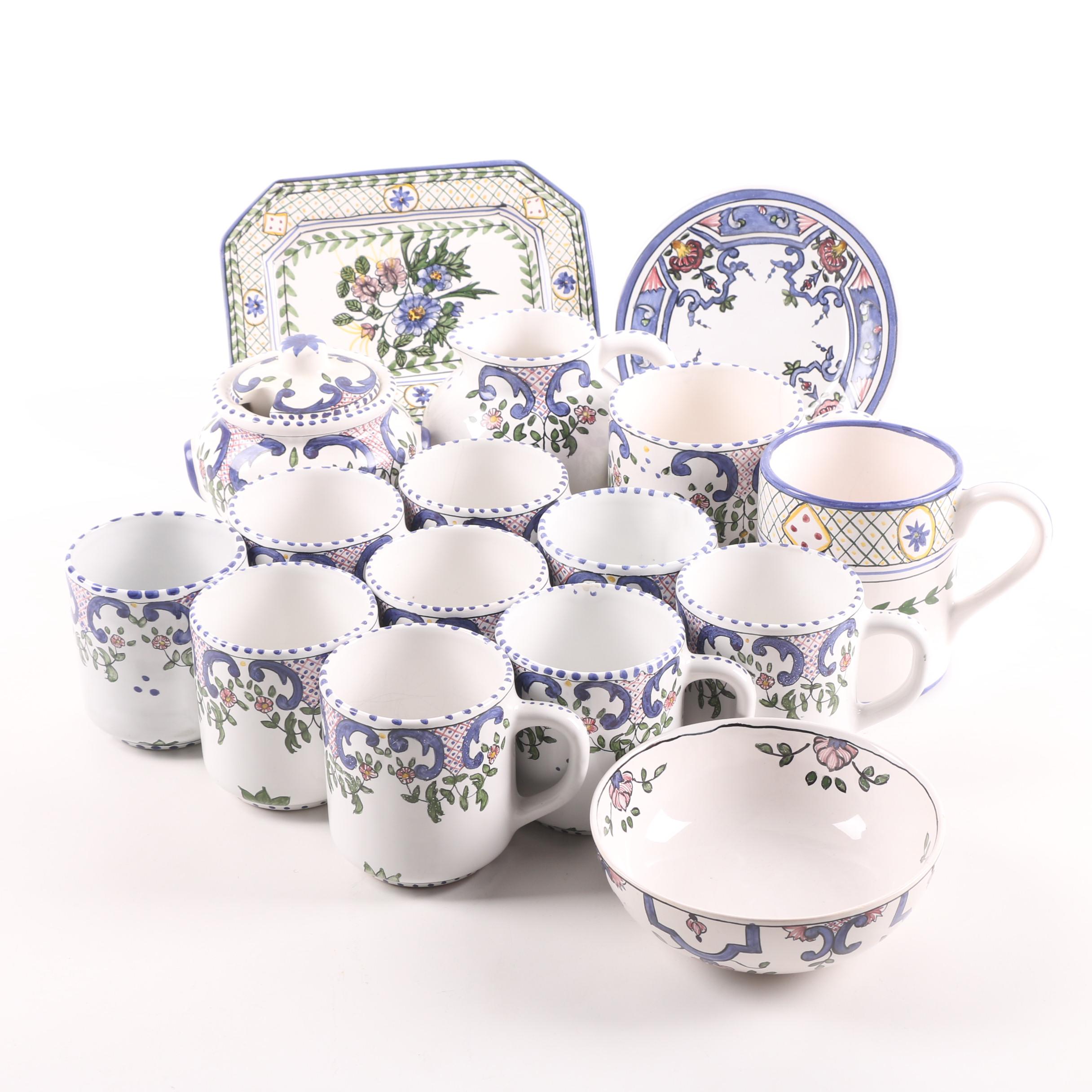 F.F.A. Malveira Hand-Painted Portuguese Dinnerware including Casafina