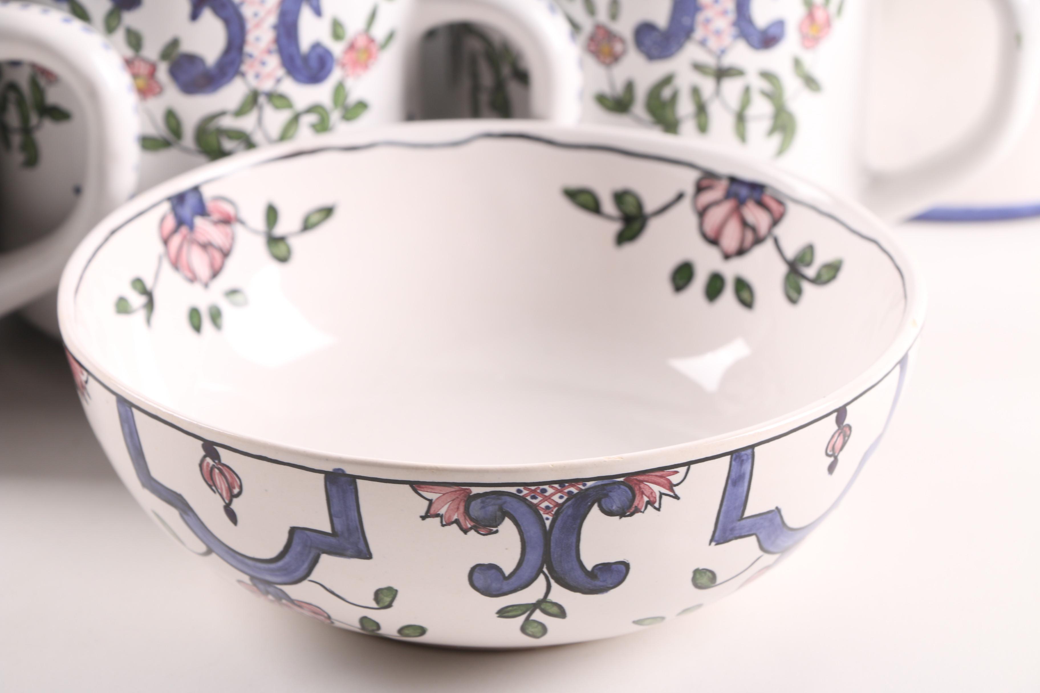 F.F.A. Malveira Hand-Painted Portuguese Dinnerware including Casafina