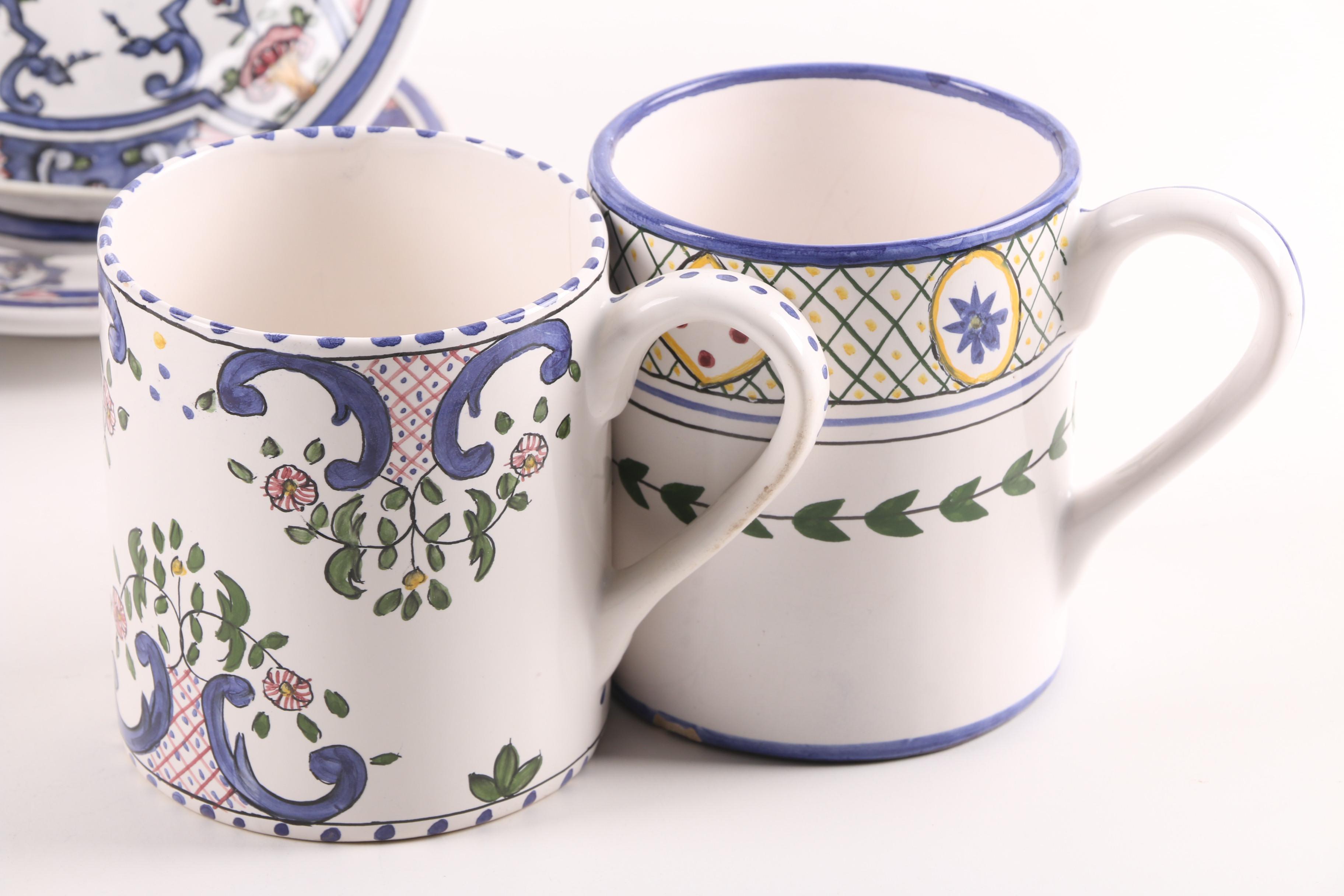 F.F.A. Malveira Hand-Painted Portuguese Dinnerware including Casafina