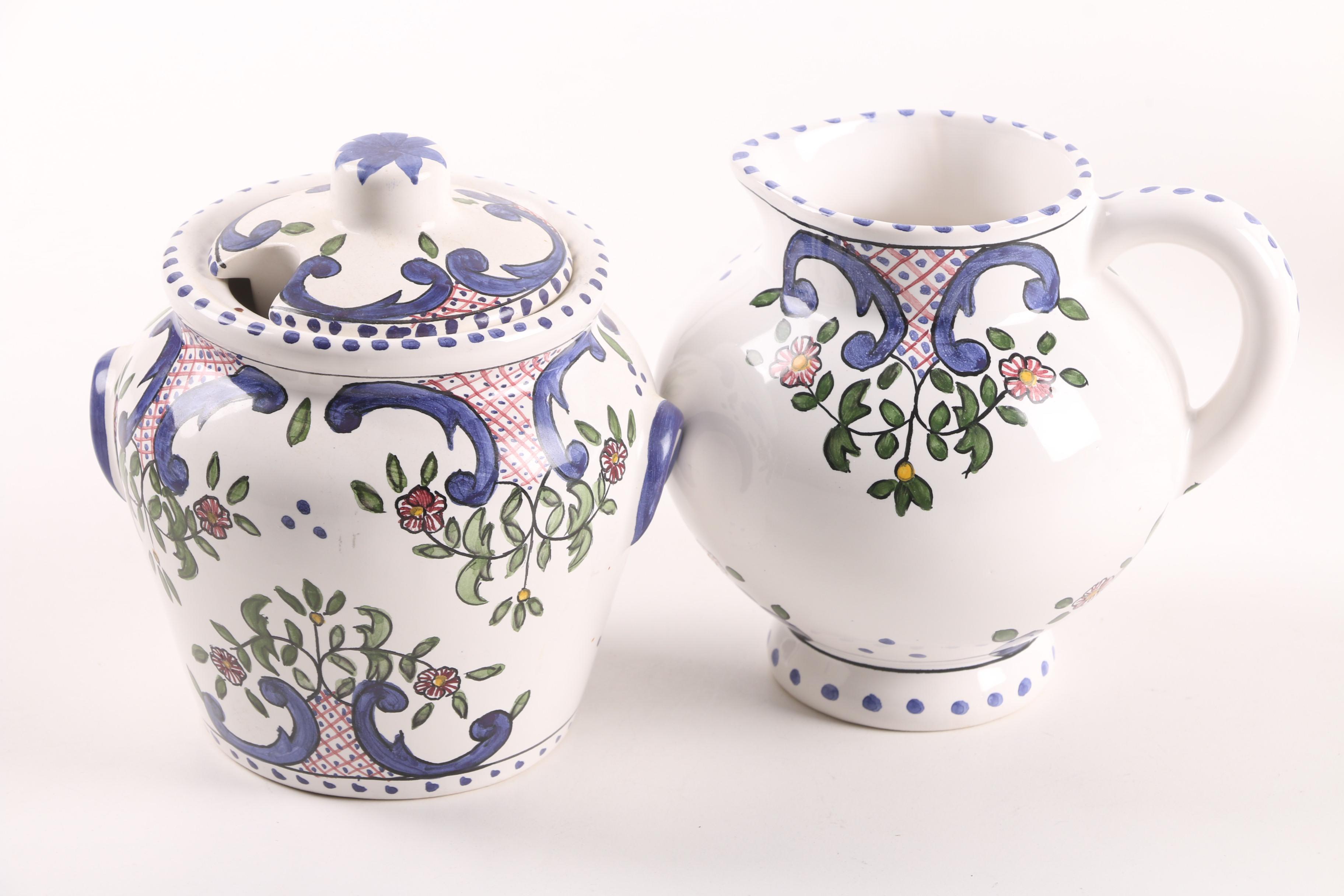 F.F.A. Malveira Hand-Painted Portuguese Dinnerware including Casafina