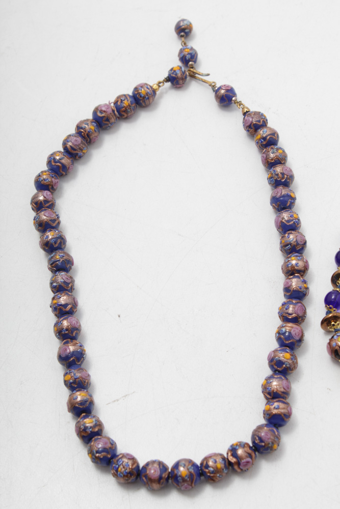 Venetian Fiorato Wedding Cake Bead Bracelet and Necklace