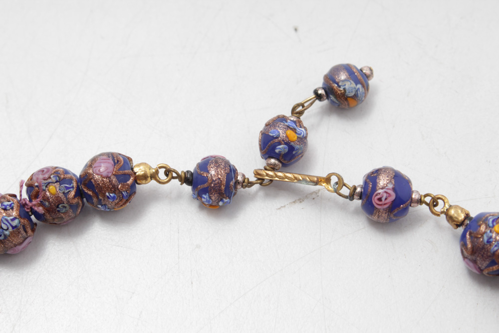 Venetian Fiorato Wedding Cake Bead Bracelet and Necklace