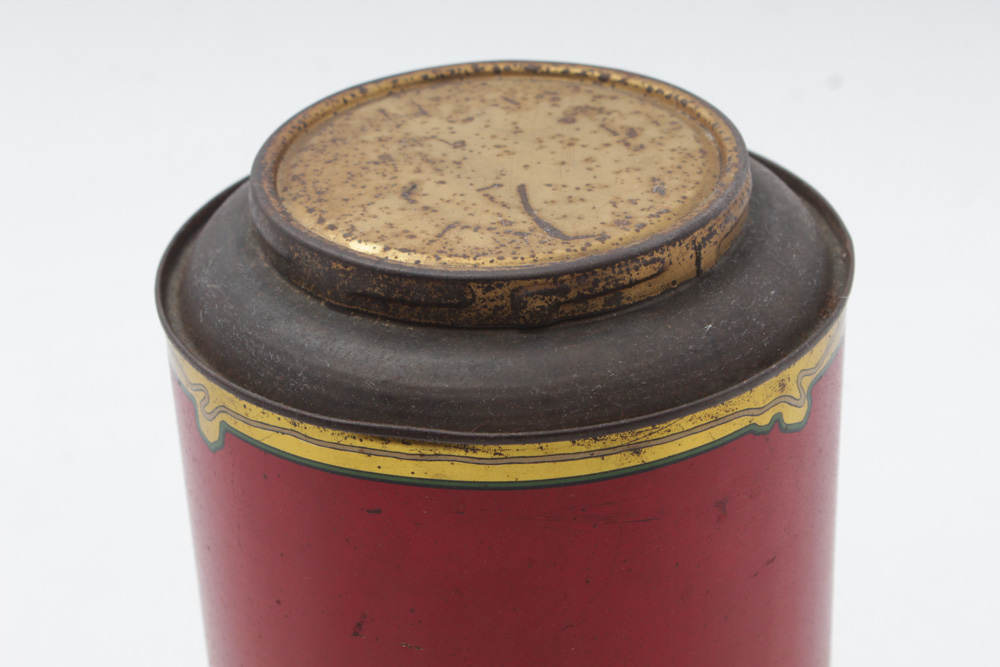 Red Metal Franklin Coffee Tin