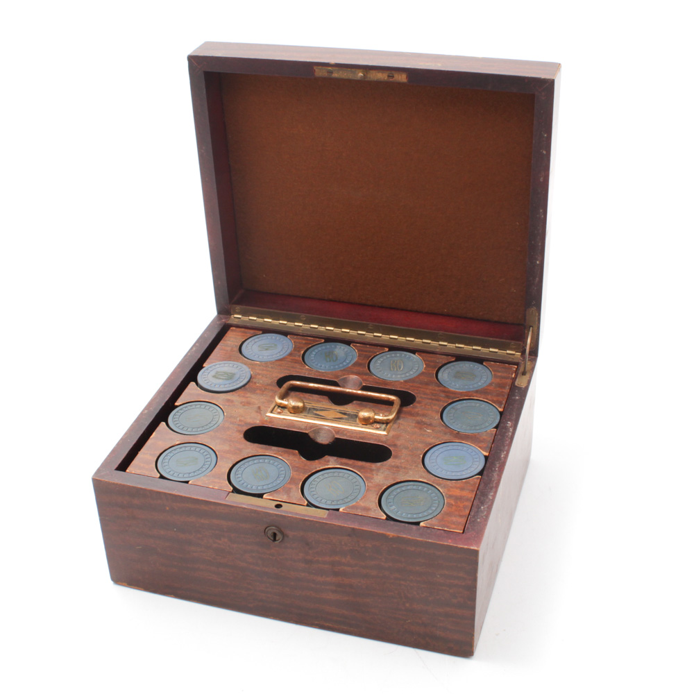 Vintage Monogrammed Clay Poker Chips EBTH