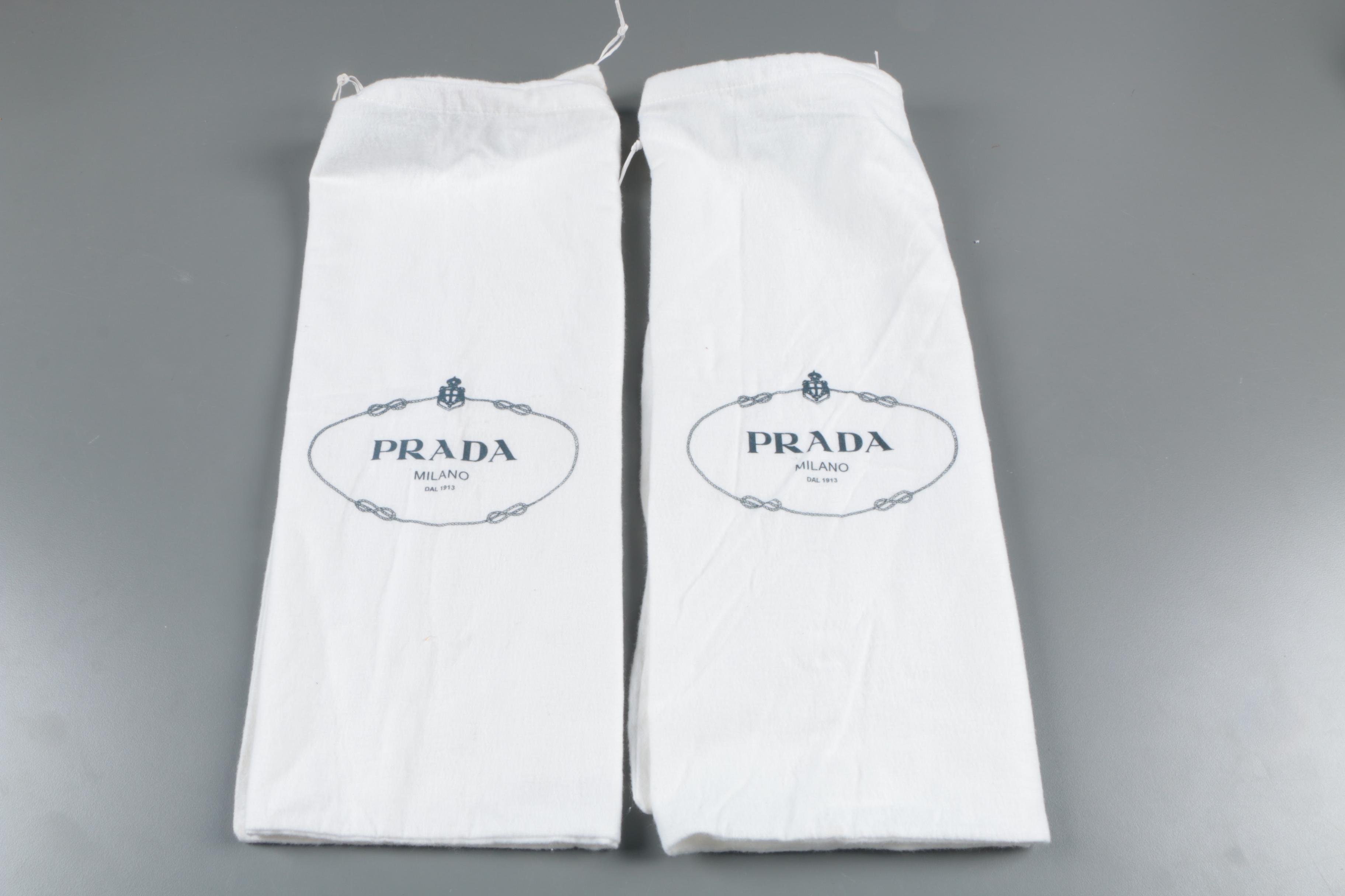 Prada Off-White Drawstring Dust Bags/Covers