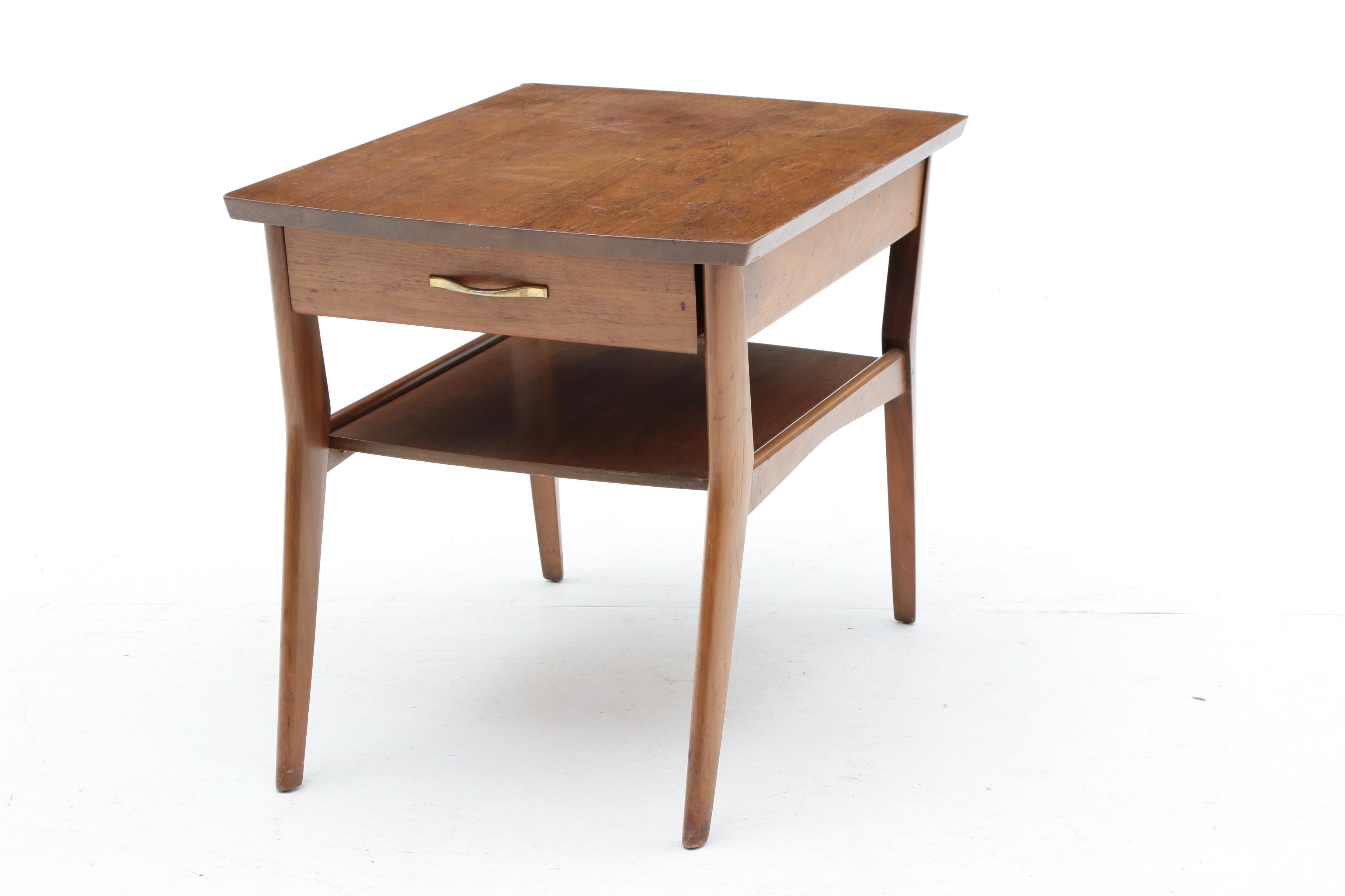 Mid Century Modern Style Walnut Side Table by Mersman