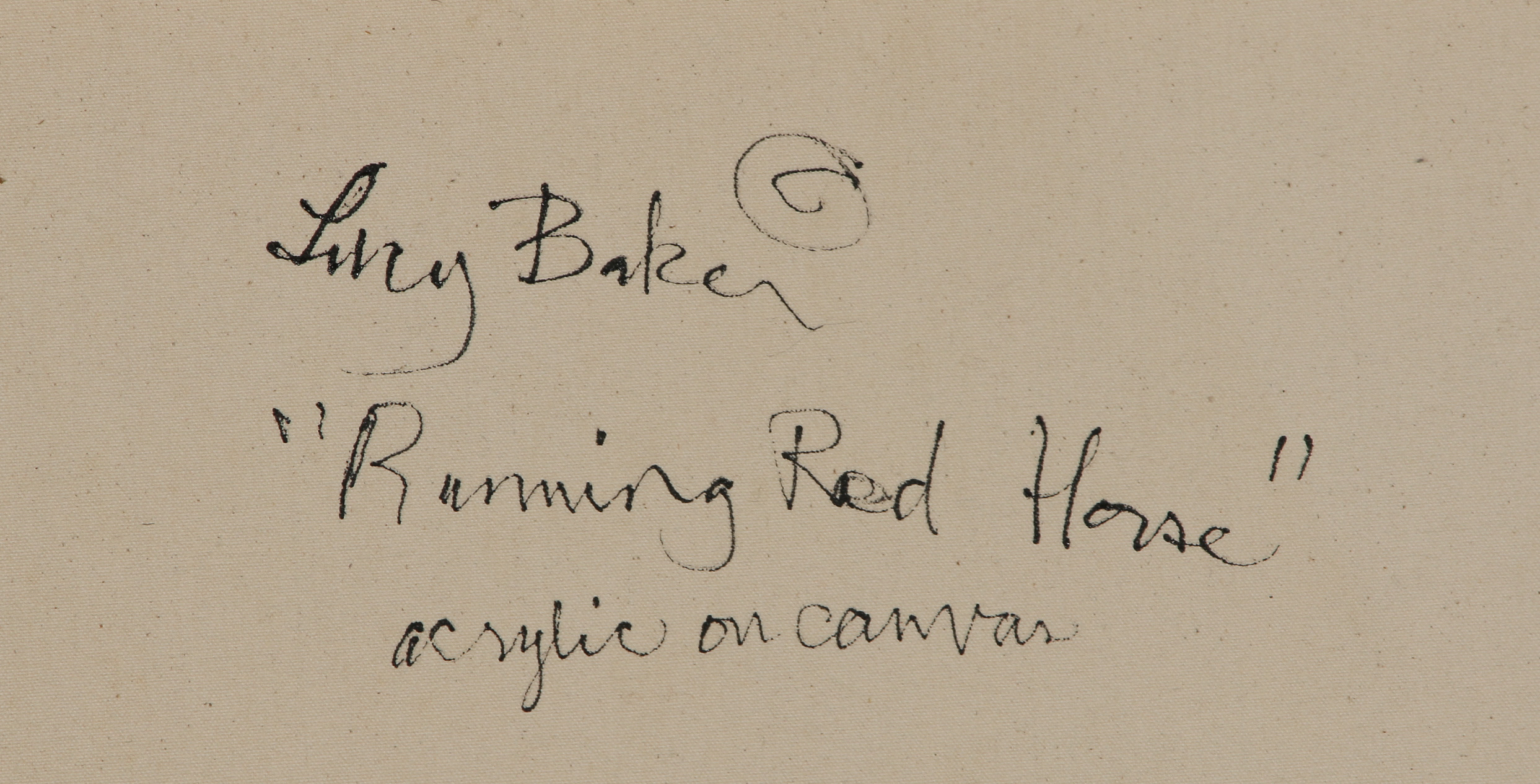 Lucy Baker Acrylic Painting "Running Red Horse"