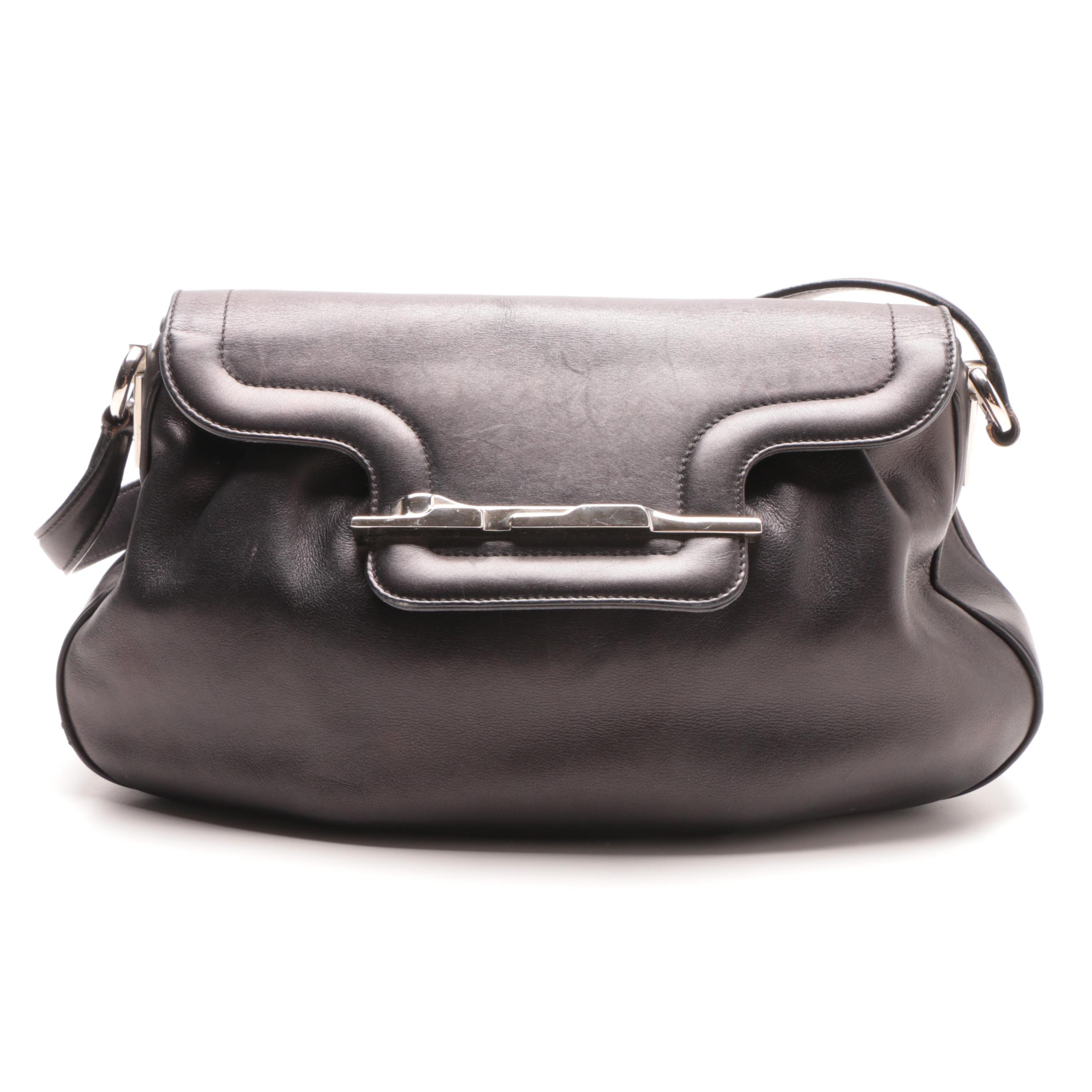 Cartier Panthere Art Deco Handbag in Black Leather