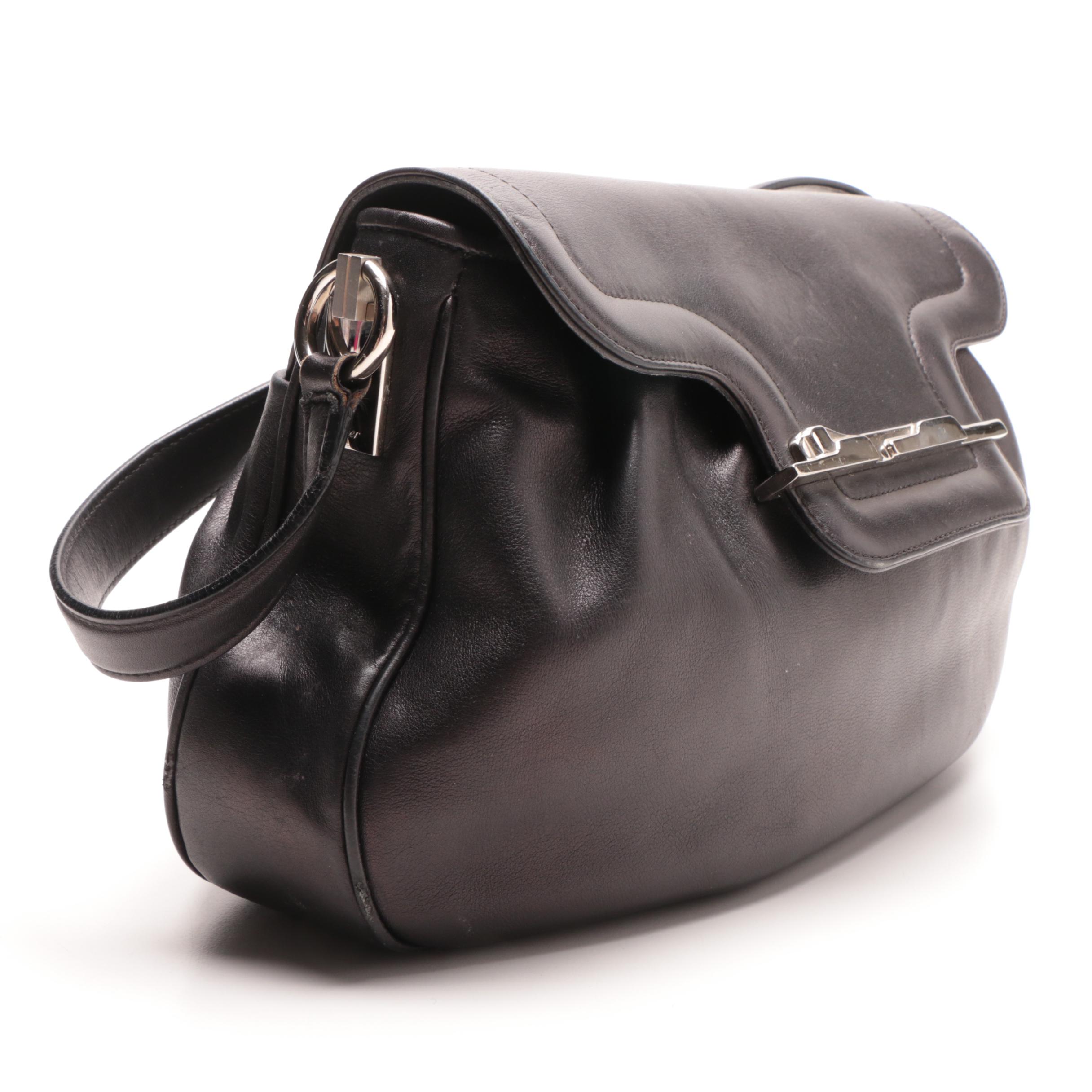 Cartier Panthere Art Deco Handbag in Black Leather