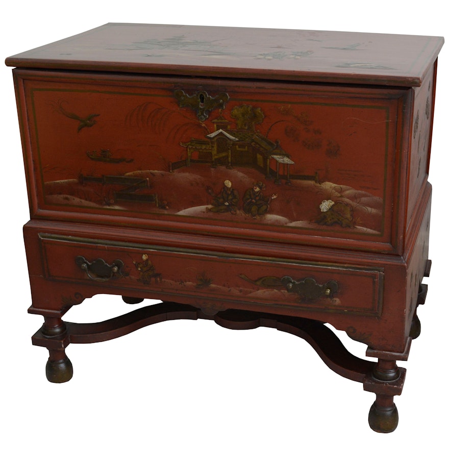 Vintage Chinoiserie Painted Chest