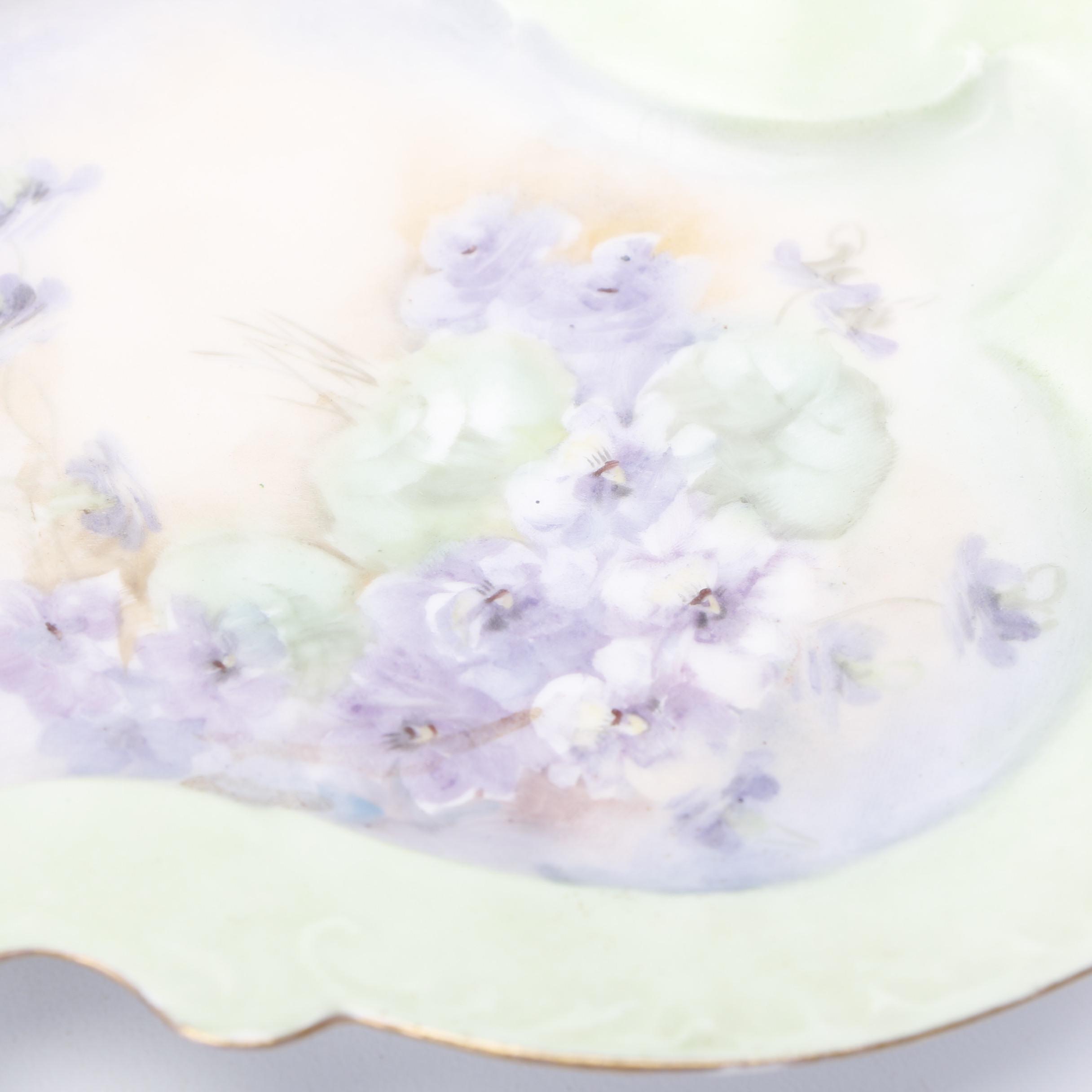 Antique Latrille Limoges and Vintage Haviland Hand-Painted Porcelain Plates