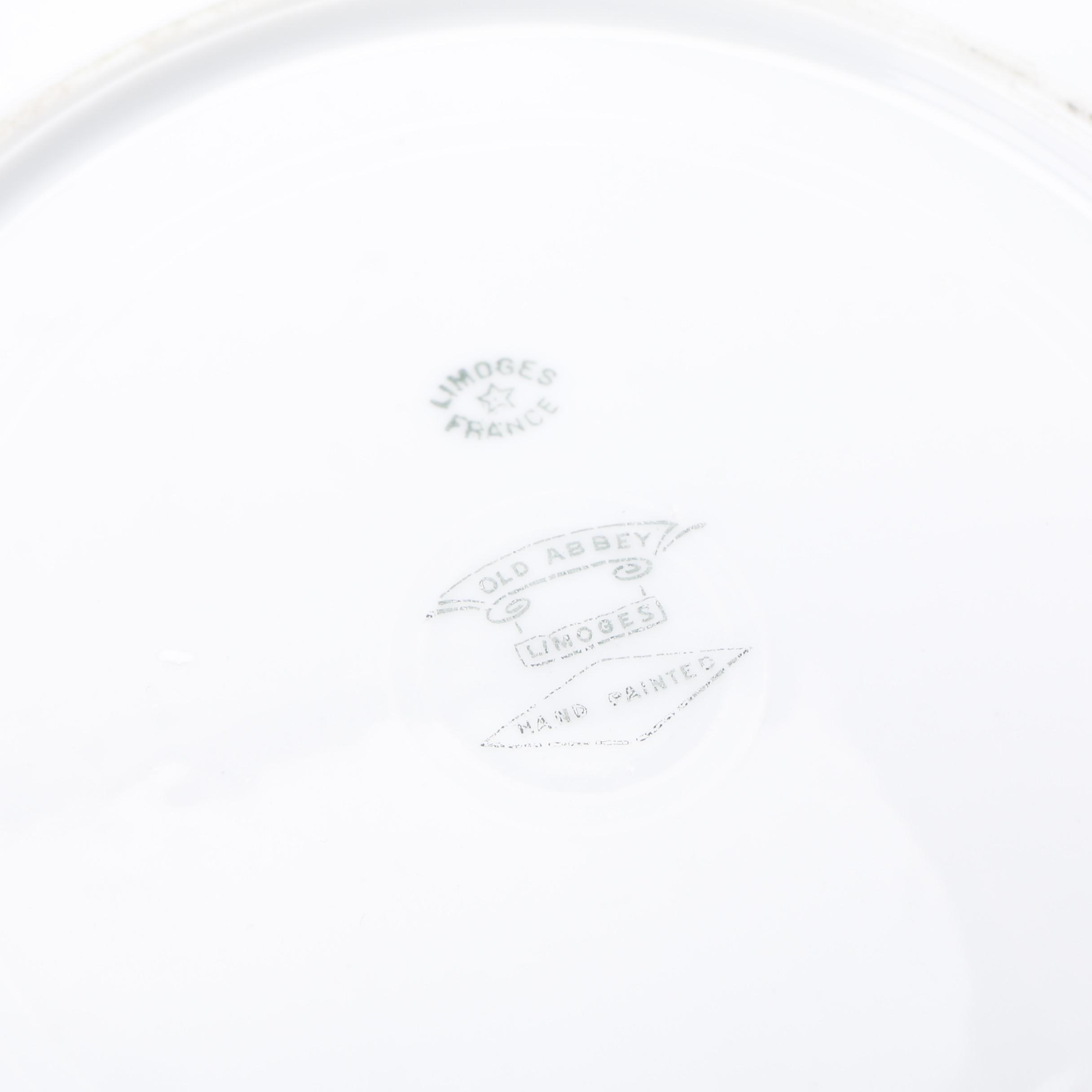 Antique Latrille Limoges and Vintage Haviland Hand-Painted Porcelain Plates