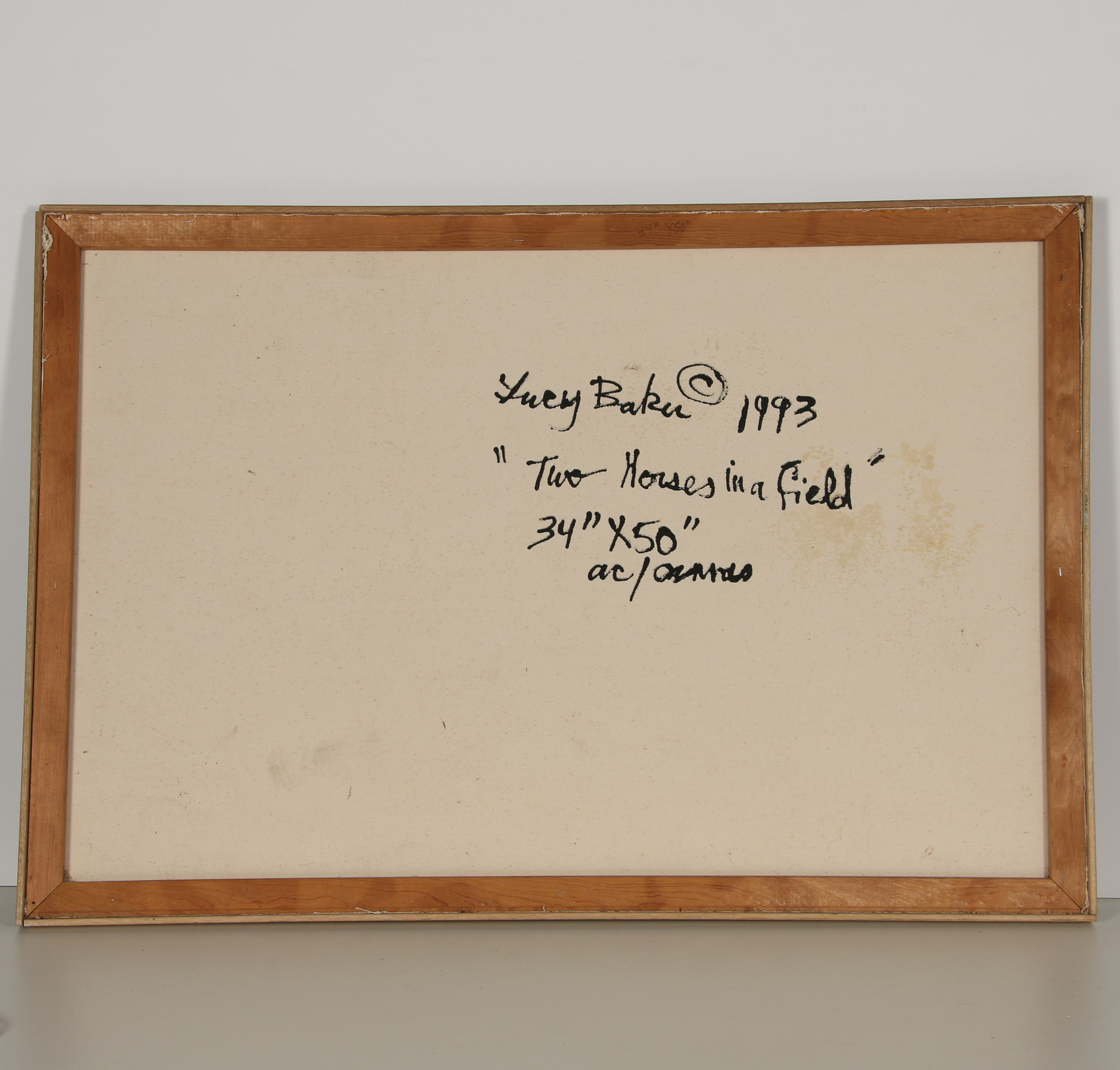 Lucy Baker Acrylic Painting "Two Horses in a Field"