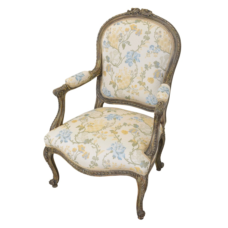 Louis XV Style Upholstered Armchair