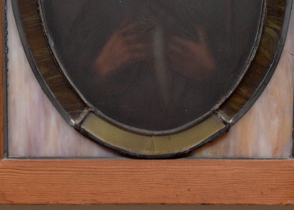 Vintage Salvaged St. Francis Xavier Slag Glass Pane