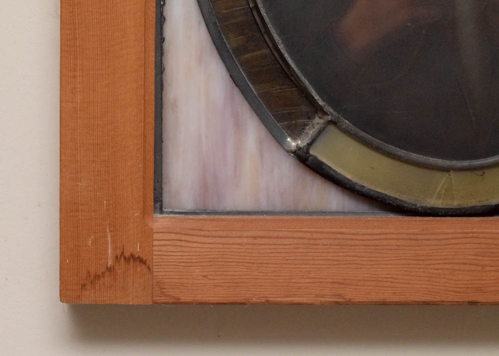 Vintage Salvaged St. Francis Xavier Slag Glass Pane