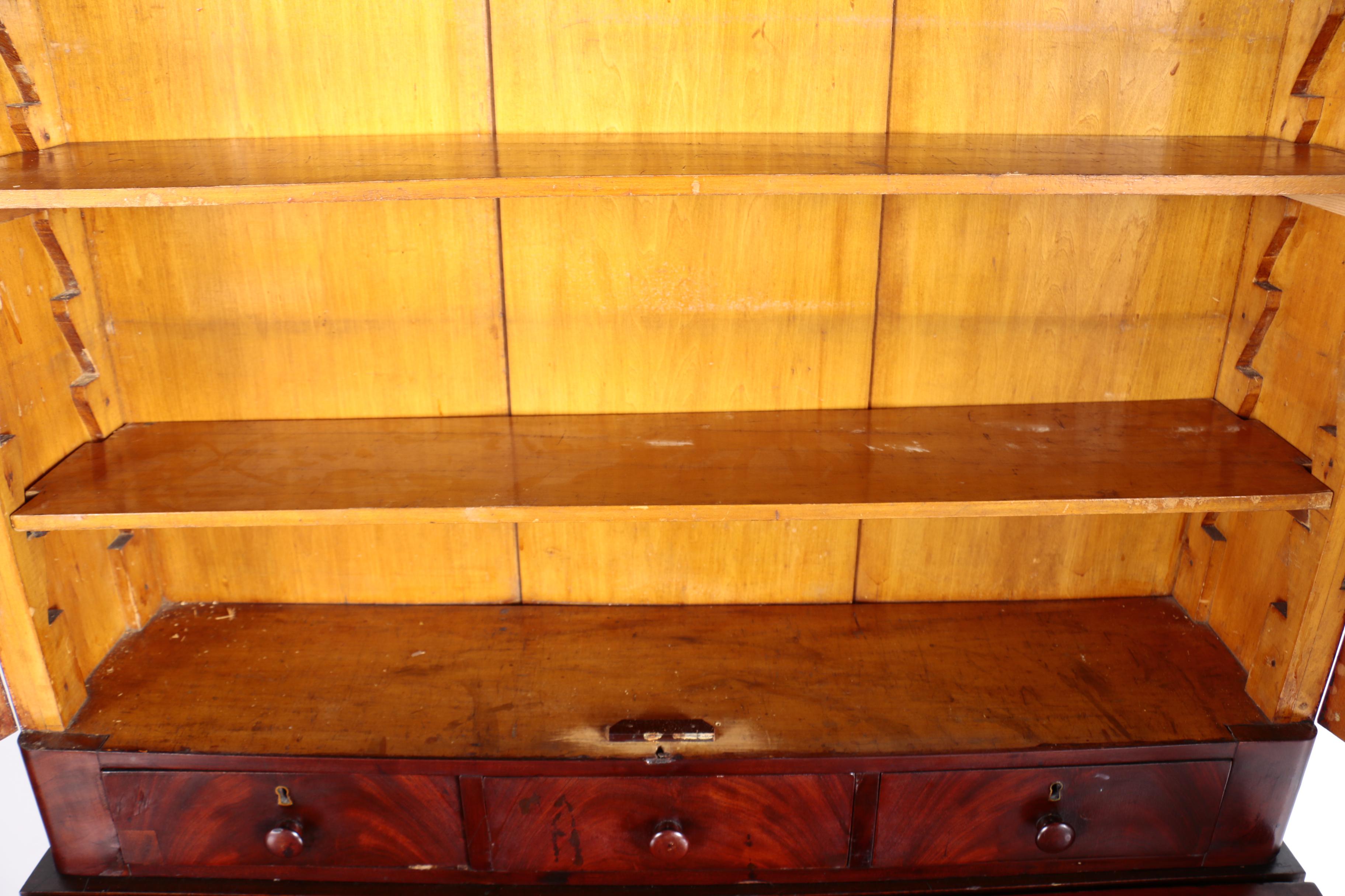 Victorian Mahogany Secretary Bookcase, Mid 19th Century