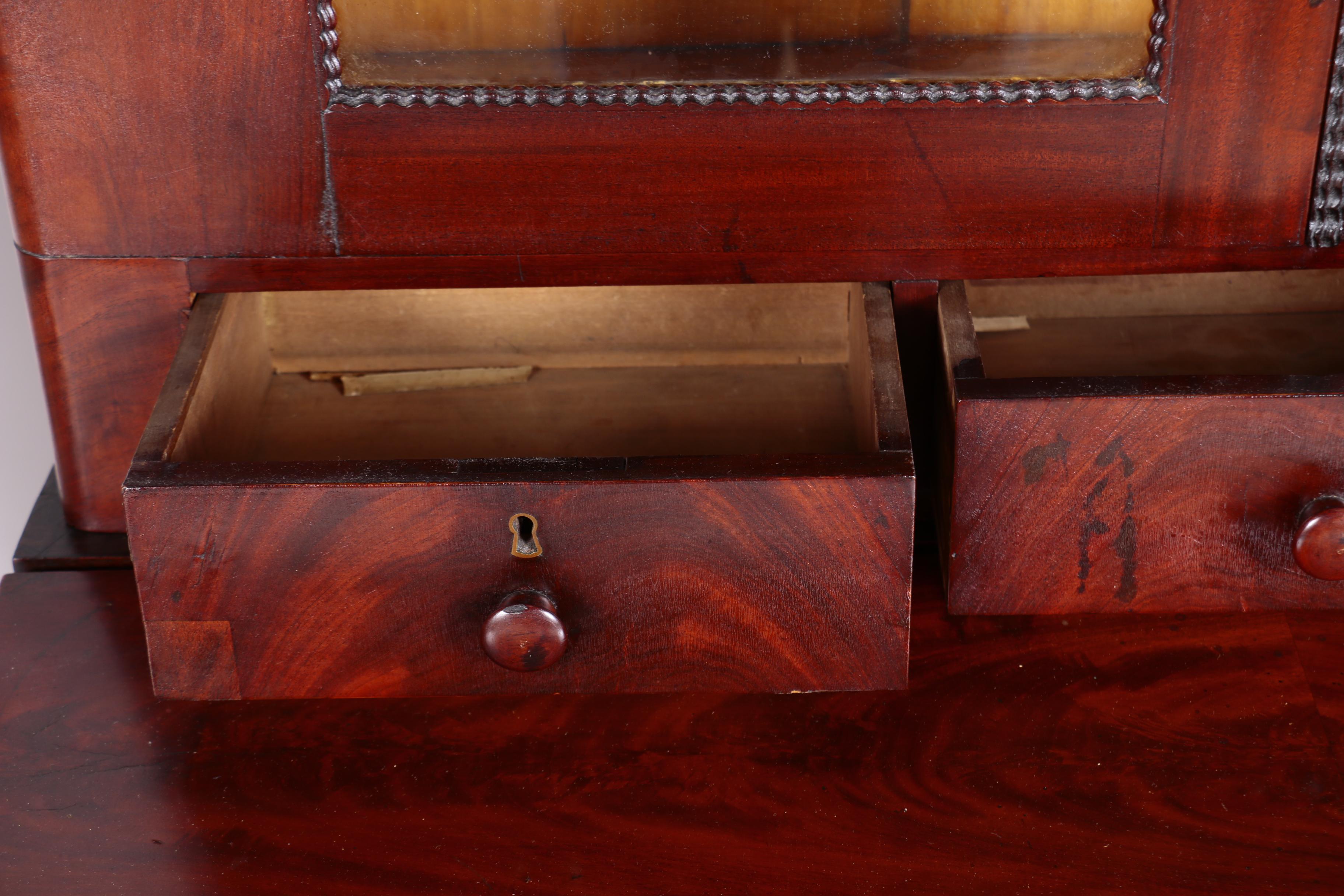 Victorian Mahogany Secretary Bookcase, Mid 19th Century