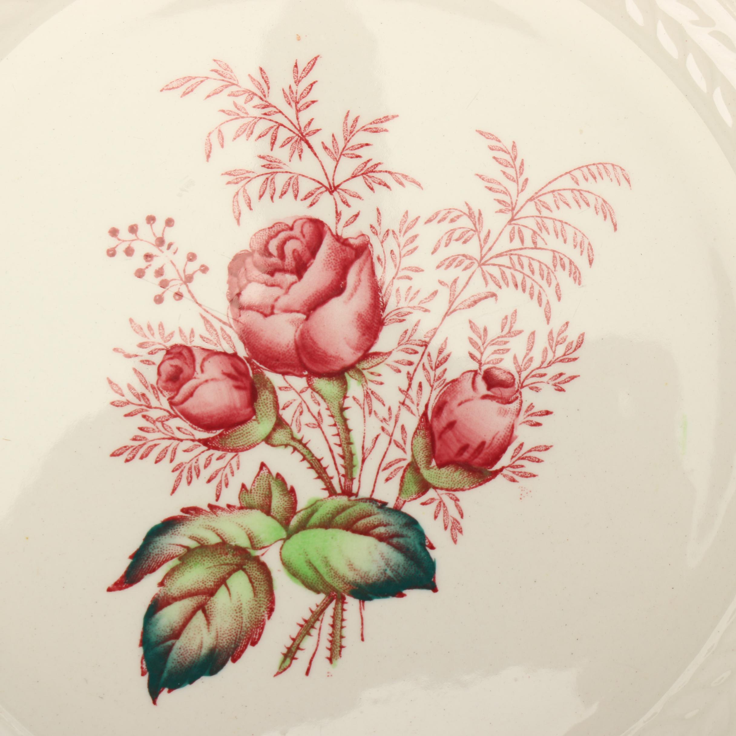 Copeland Spode "Lady Anne" Transfer-Printed Salad and Dinner Plates c. 1941-64