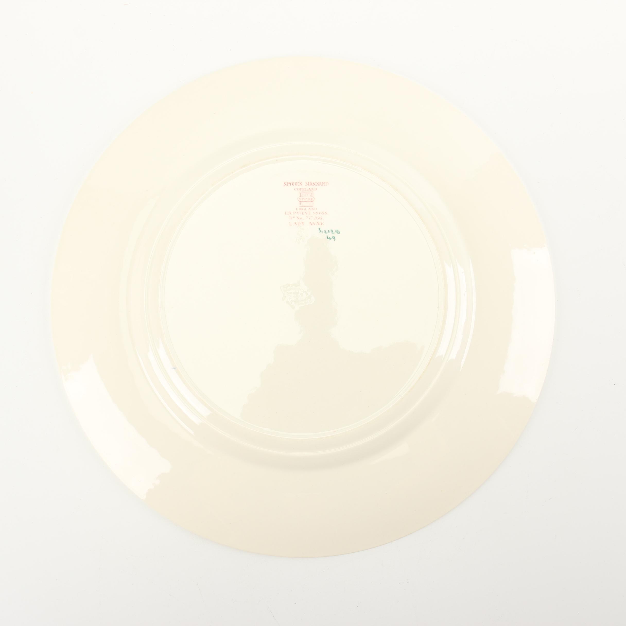 Copeland Spode "Lady Anne" Transfer-Printed Salad and Dinner Plates c. 1941-64