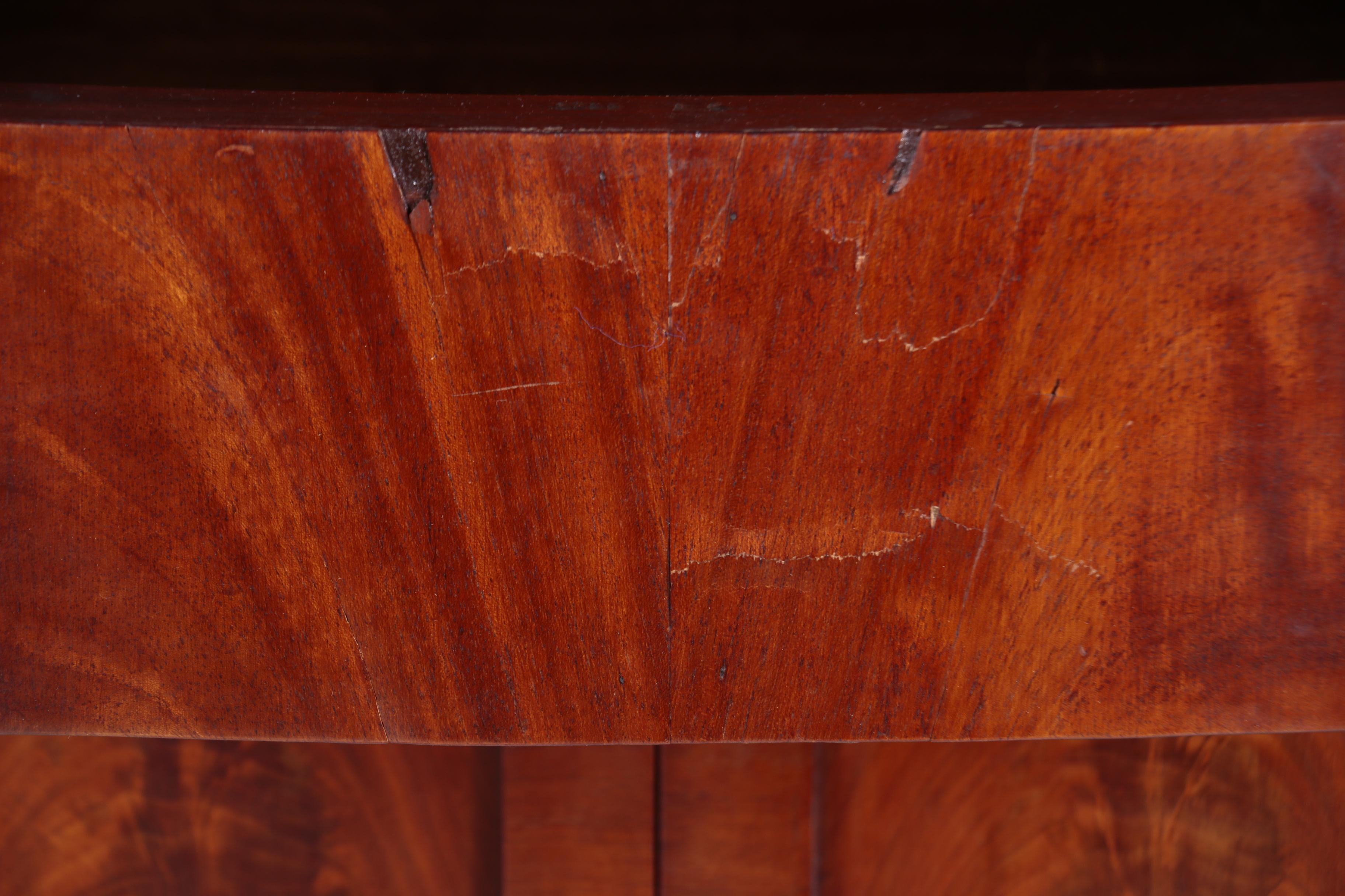 American Classical Flame Mahogany Sideboard, New York, Circa 1830