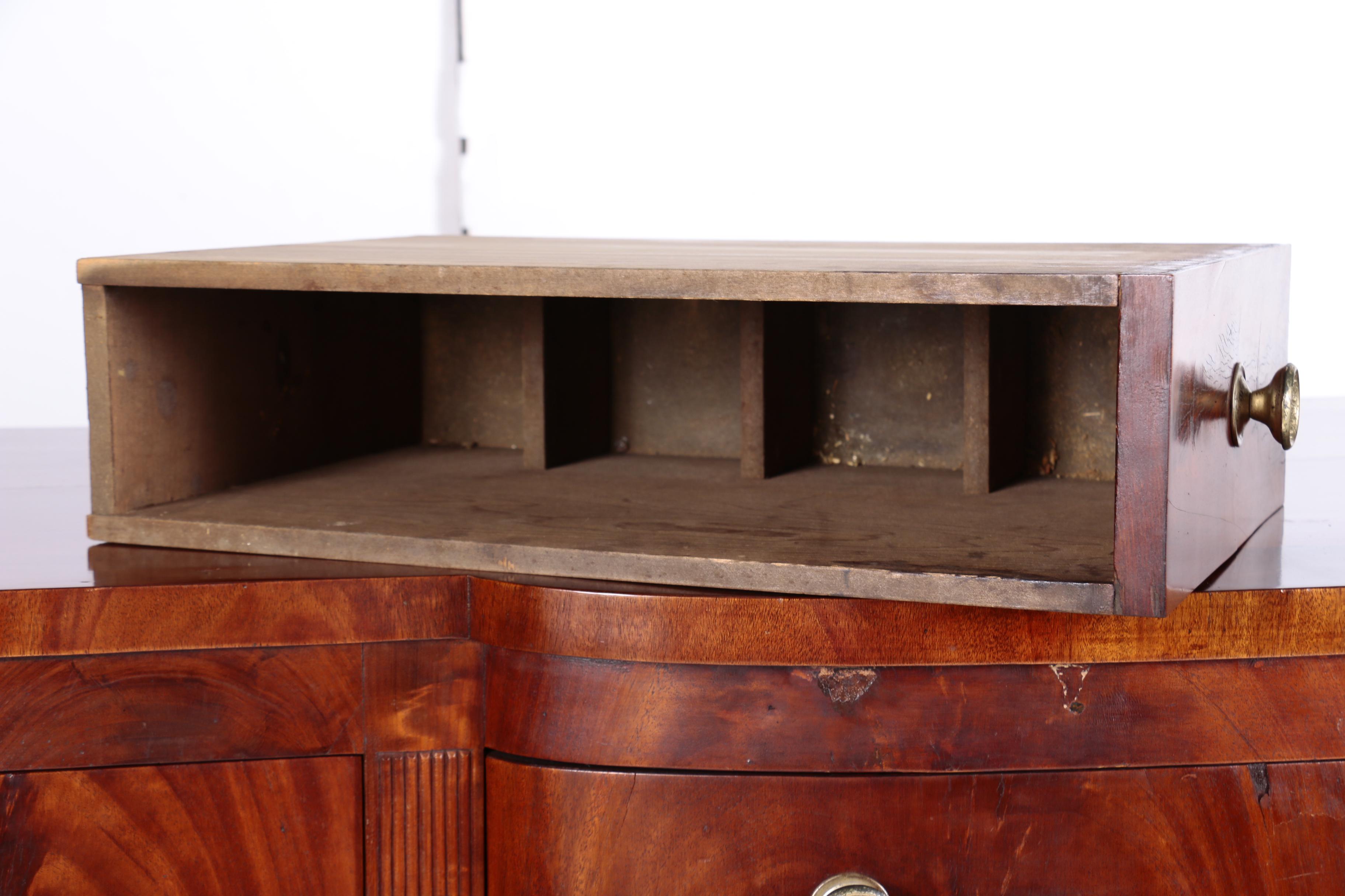 American Classical Flame Mahogany Sideboard, New York, Circa 1830