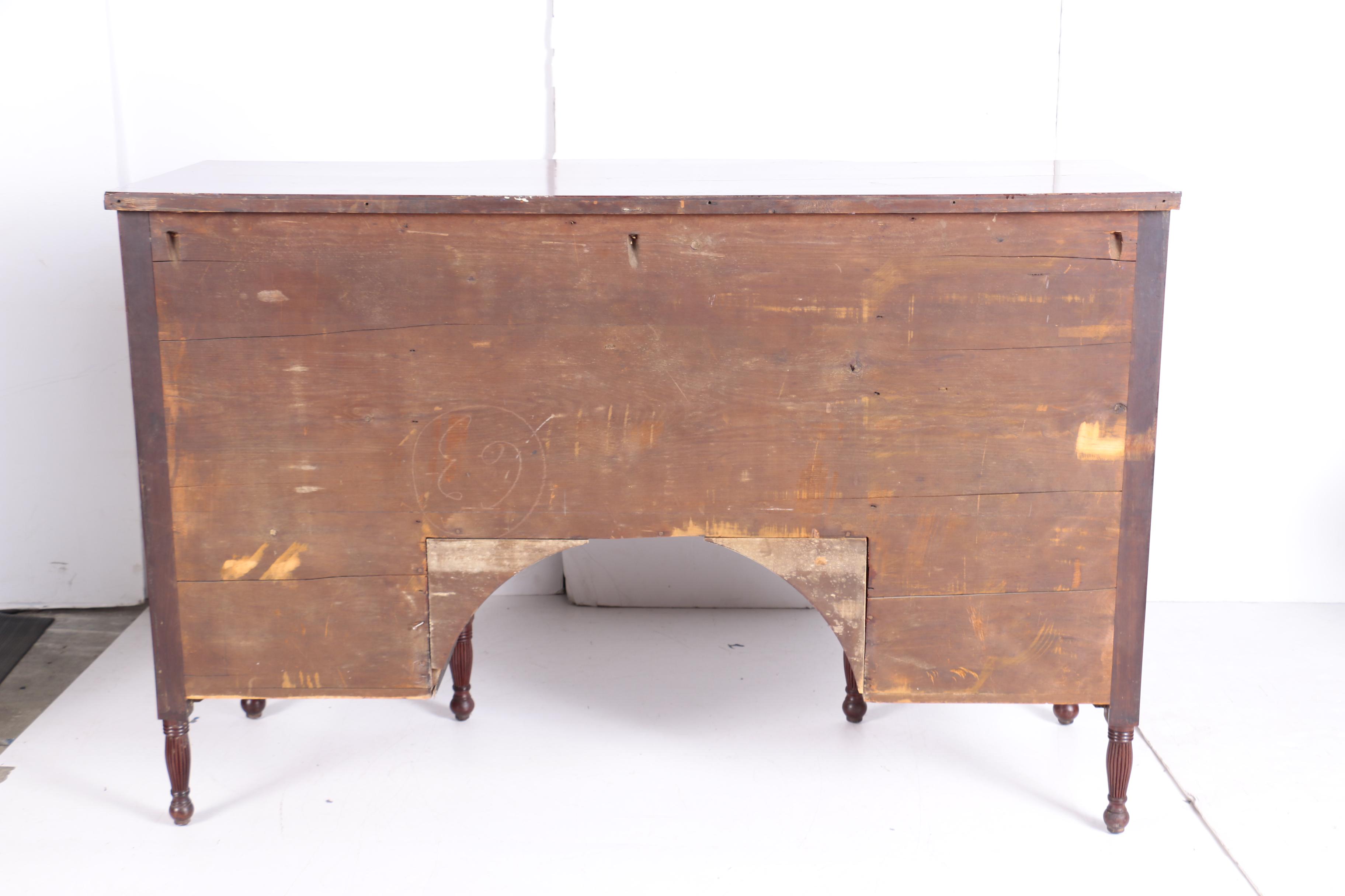 American Classical Flame Mahogany Sideboard, New York, Circa 1830