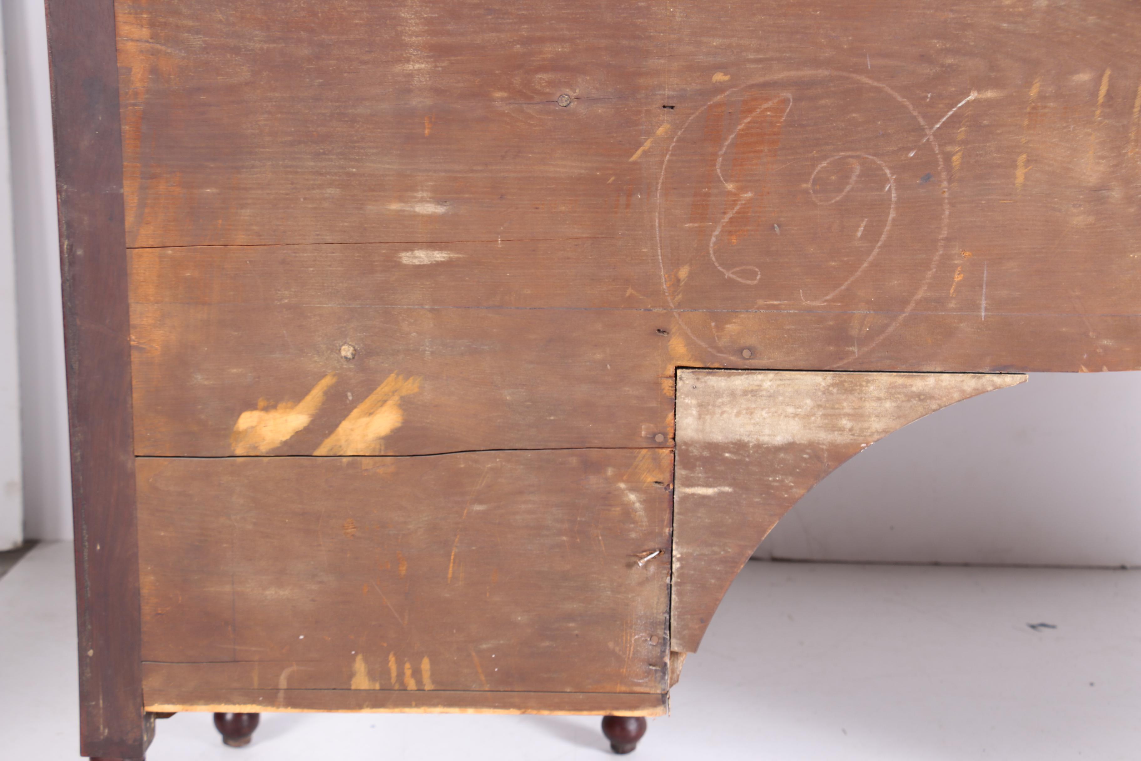 American Classical Flame Mahogany Sideboard, New York, Circa 1830