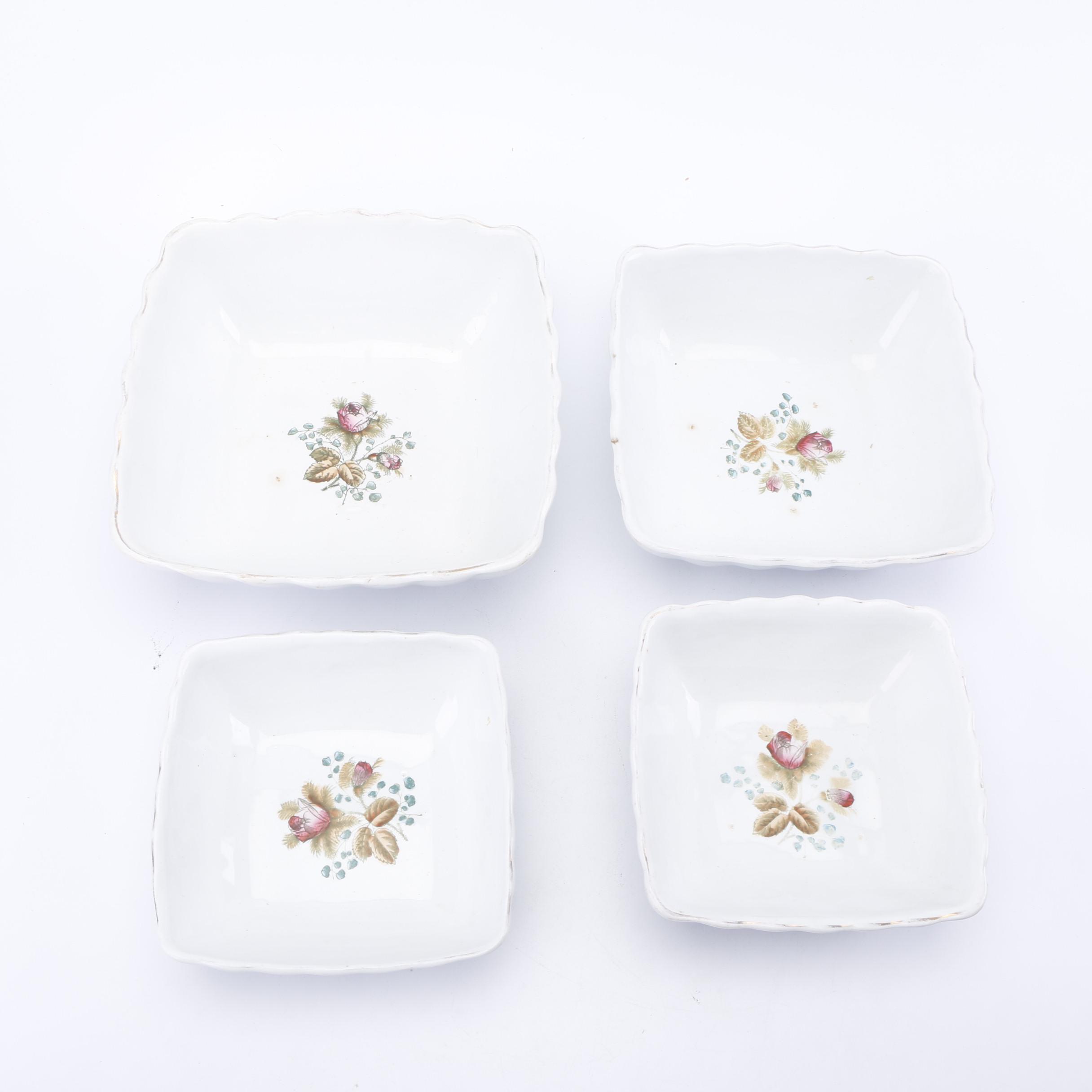 Late 19th C. Alfred Meakin "Moss Rose" Ironstone Dinnerware