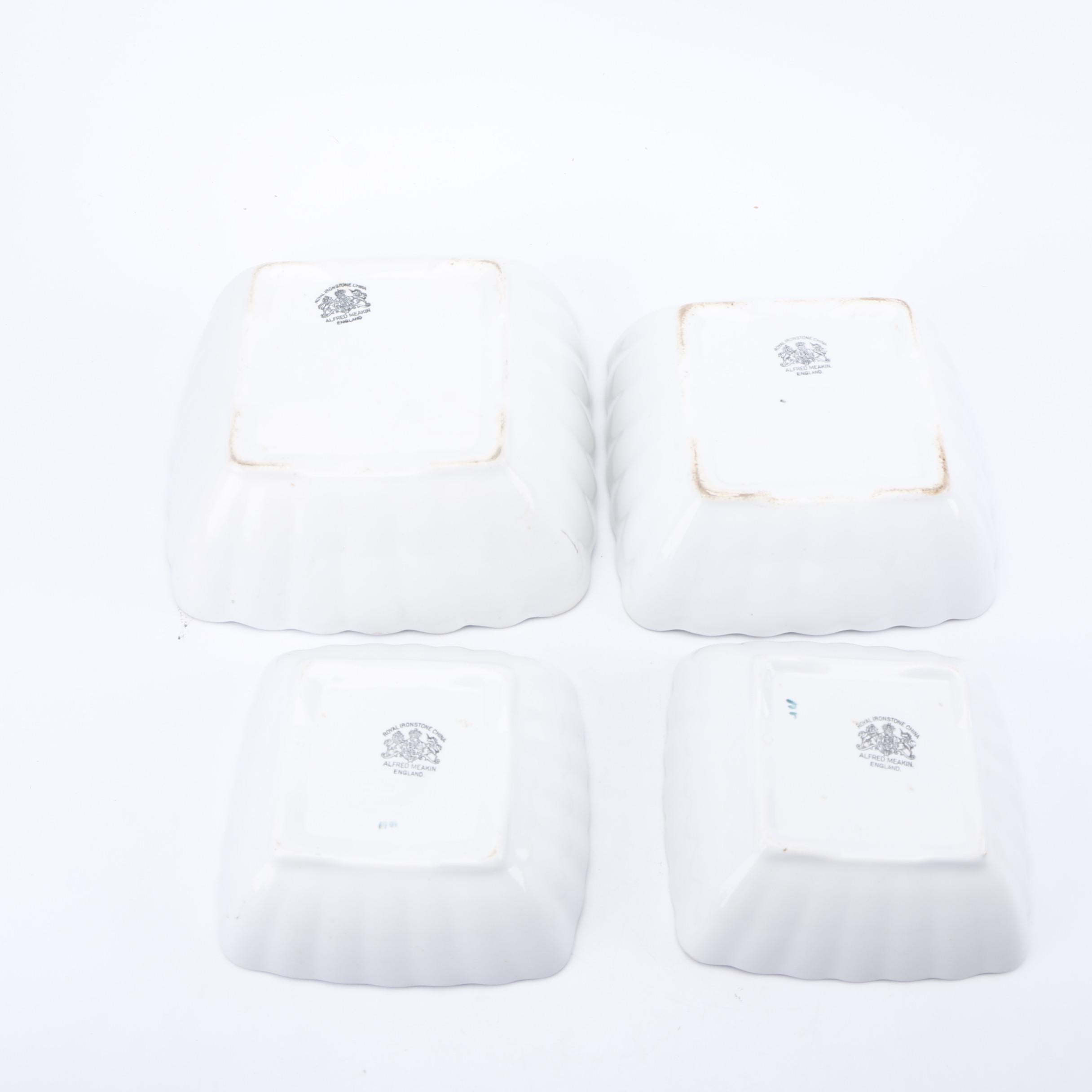 Late 19th C. Alfred Meakin "Moss Rose" Ironstone Dinnerware