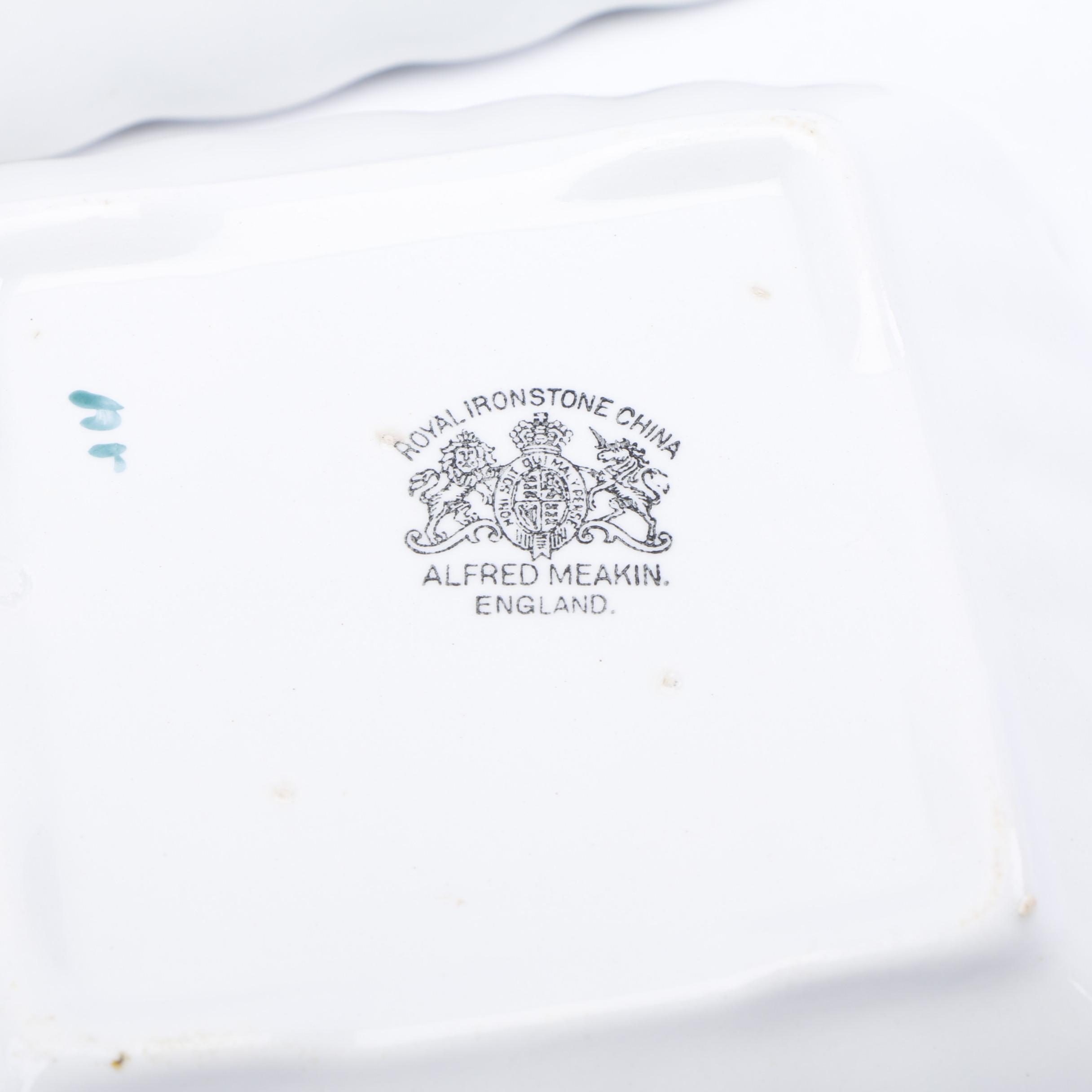 Late 19th C. Alfred Meakin "Moss Rose" Ironstone Dinnerware