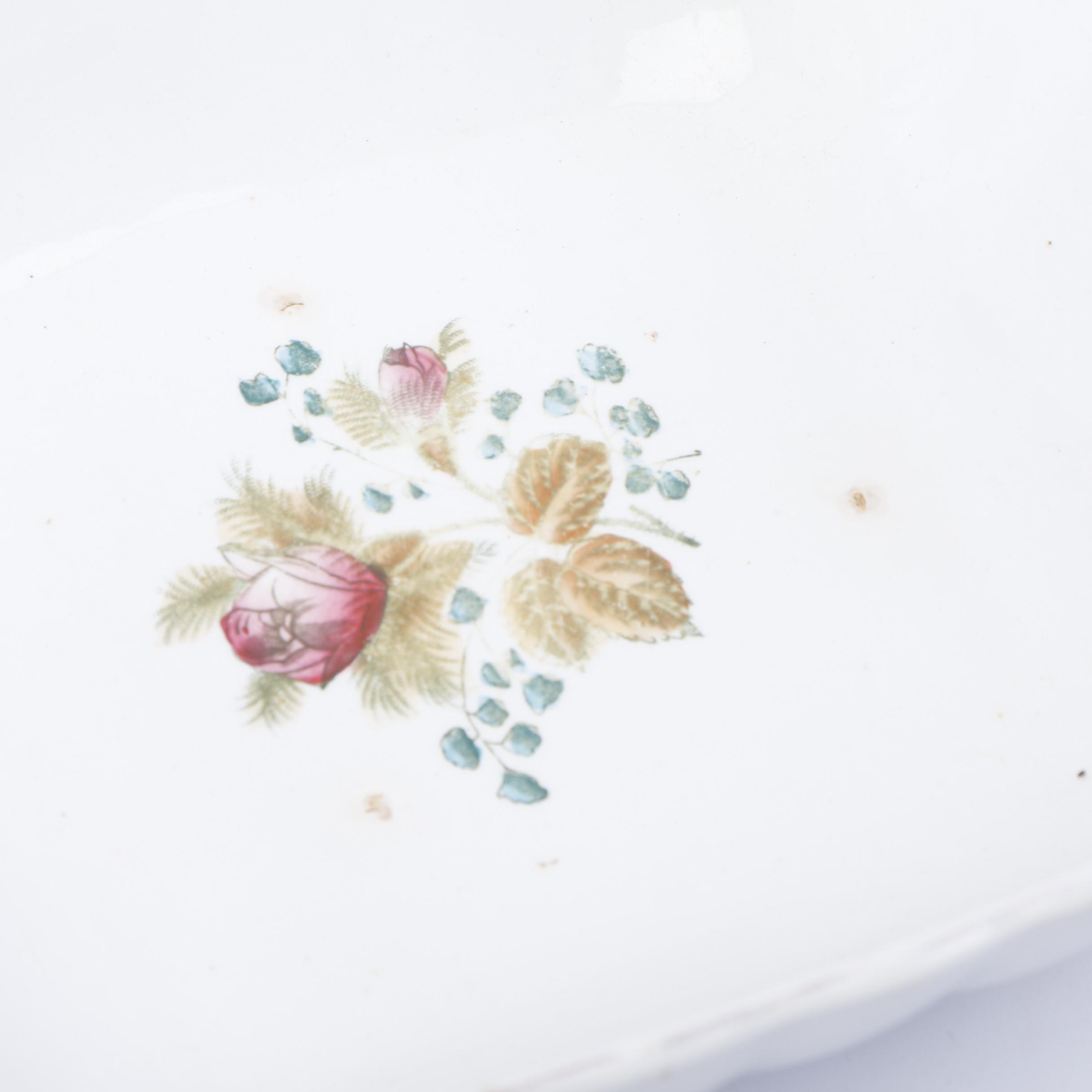 Late 19th C. Alfred Meakin "Moss Rose" Ironstone Dinnerware