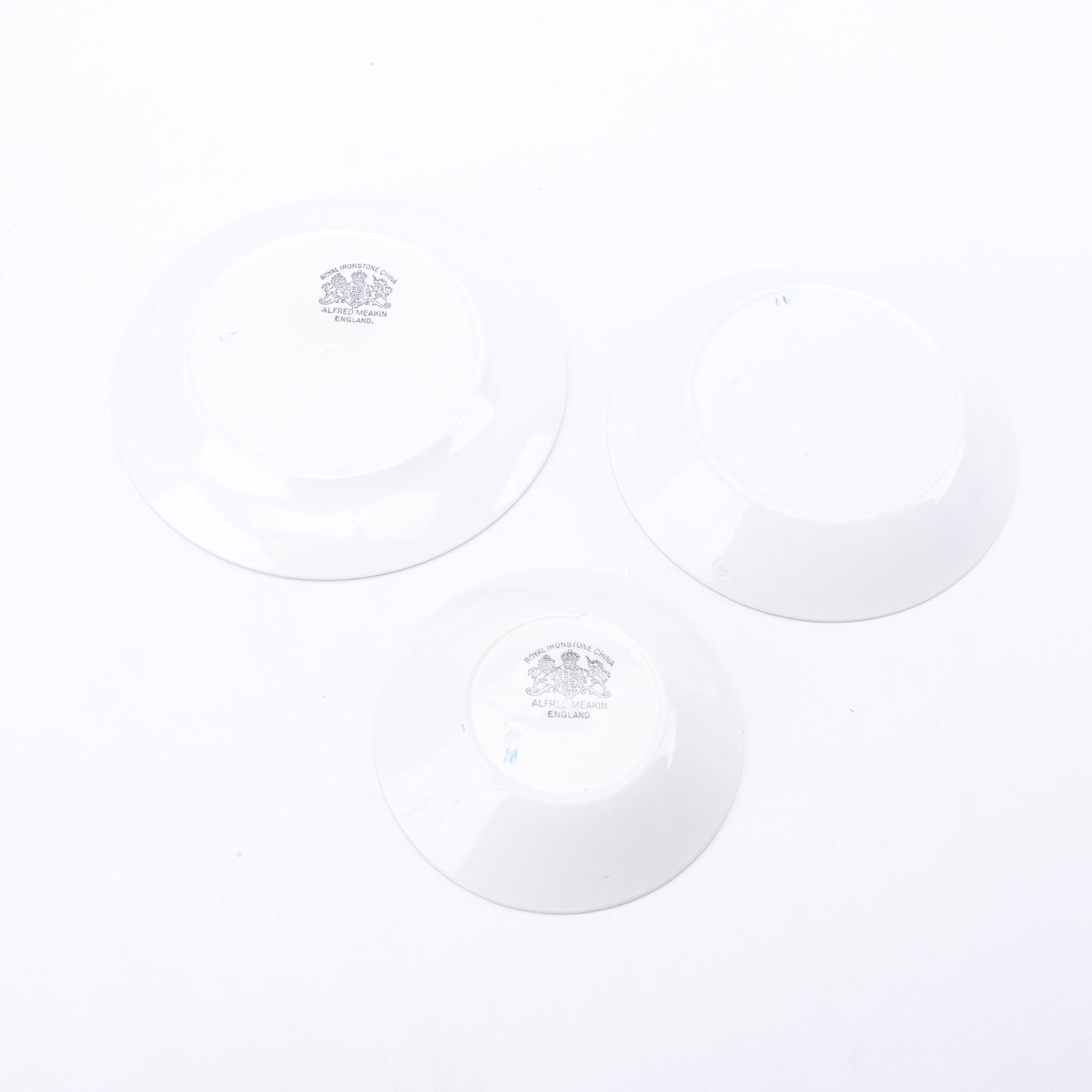 Late 19th C. Alfred Meakin "Moss Rose" Ironstone Dinnerware