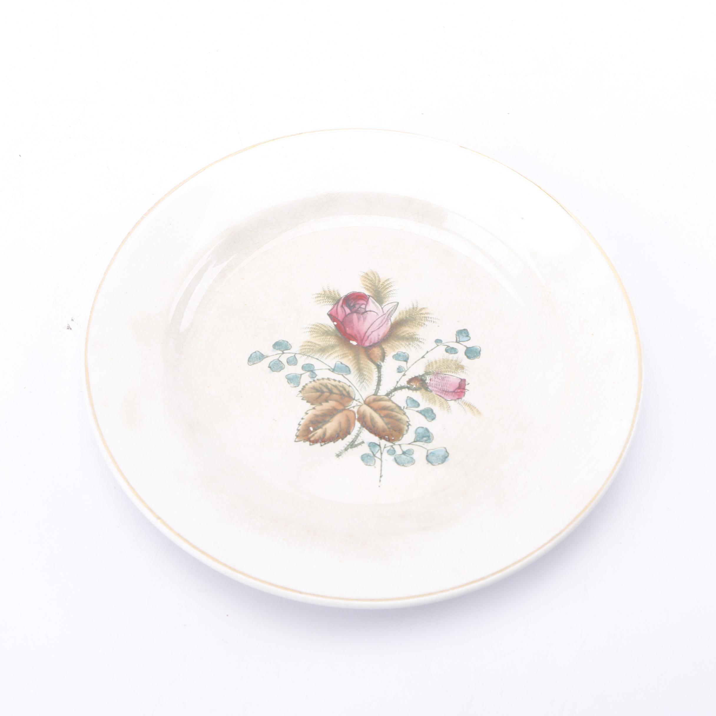 Late 19th C. Alfred Meakin "Moss Rose" Ironstone Dinnerware